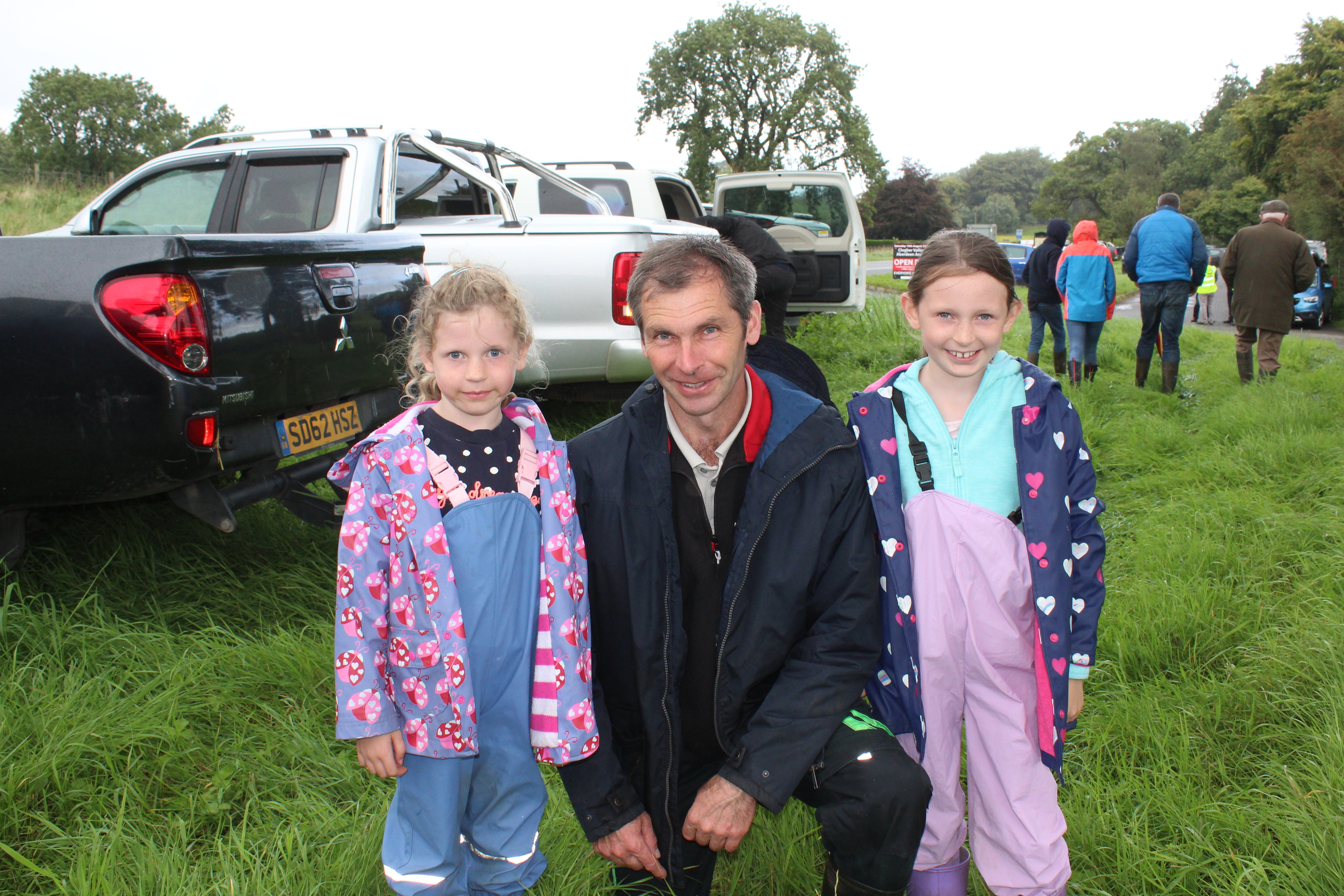 Attending the Aberdeen Angus farm walk on the Fivemiltown farm of Ian Browne: Malcolm Hall with his daughters  Aimee and Emily, from Lisnaskea, Co. Fermanagh