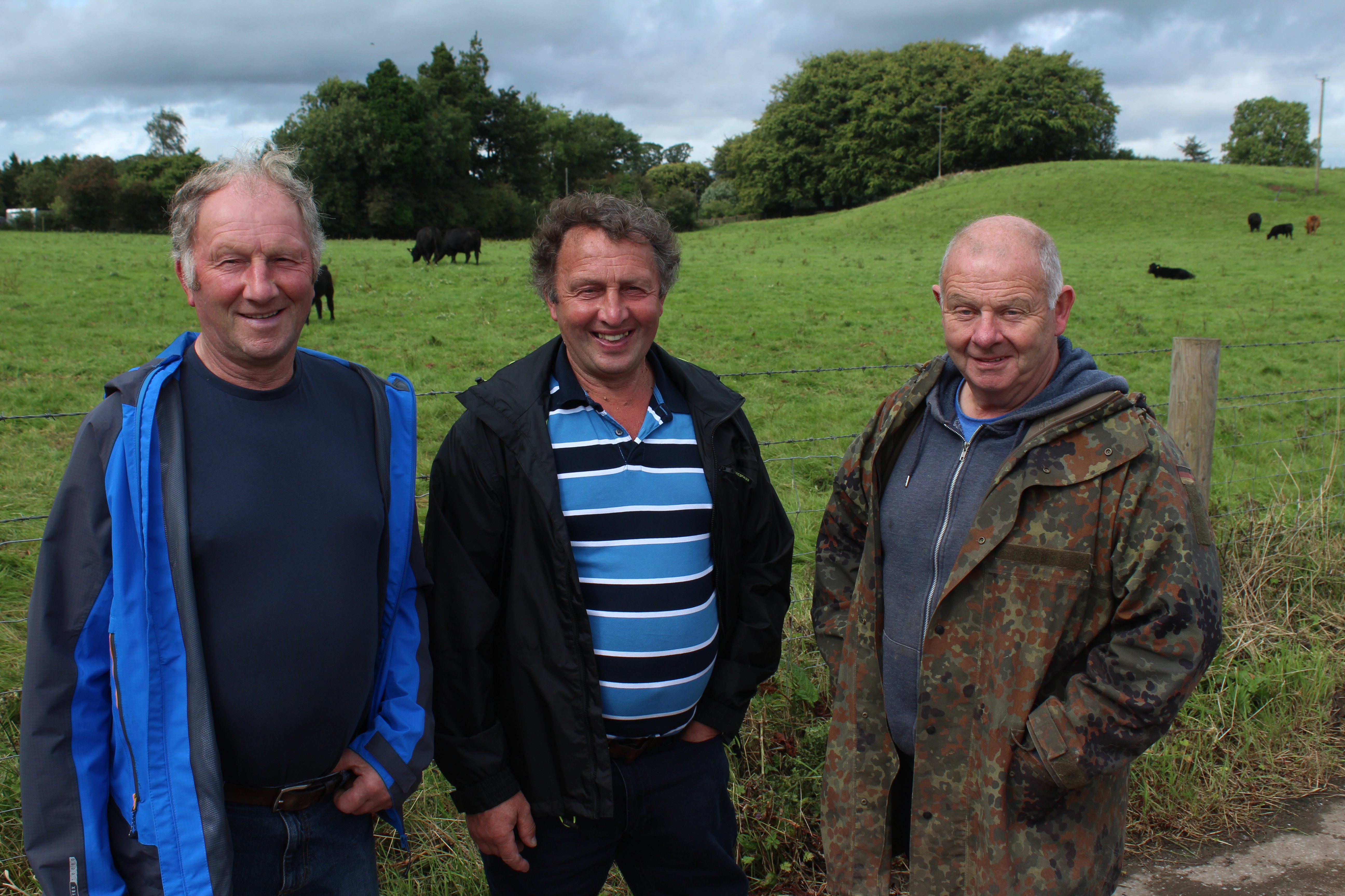Attending the Aberdeen Angus farm walk (l to r): Bert and David Adams, from Stewartstown, Co. Tyrone, with Frank  Foster, from Loughgall, Co. Armagh