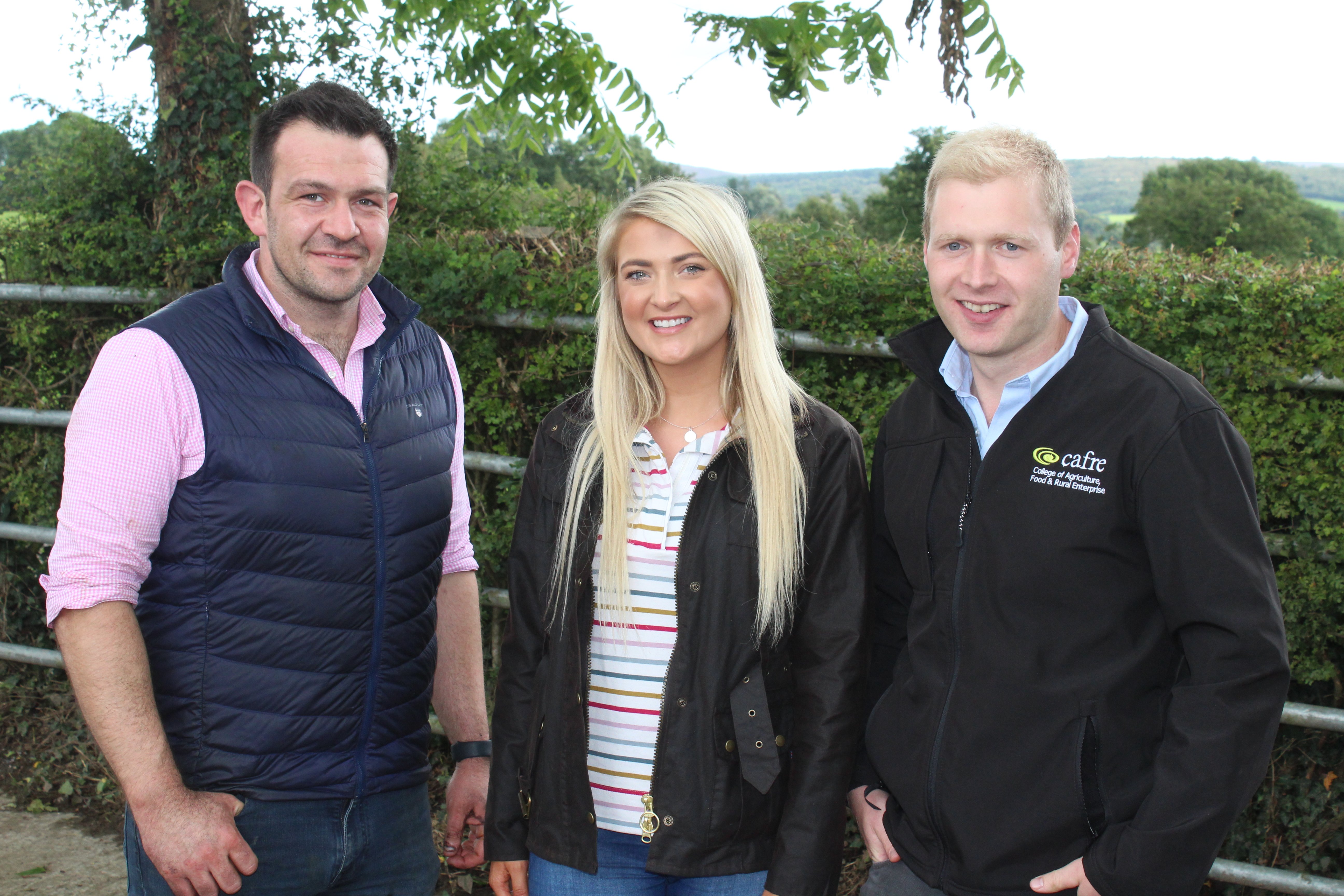 Attending the Aberdeen Angus farm walk (l-r): Peter Lamb, Richhill, Co. Armagh; Ellie Reilly, Armoy, Co. Antrim and Gareth Beacom, CAFRE