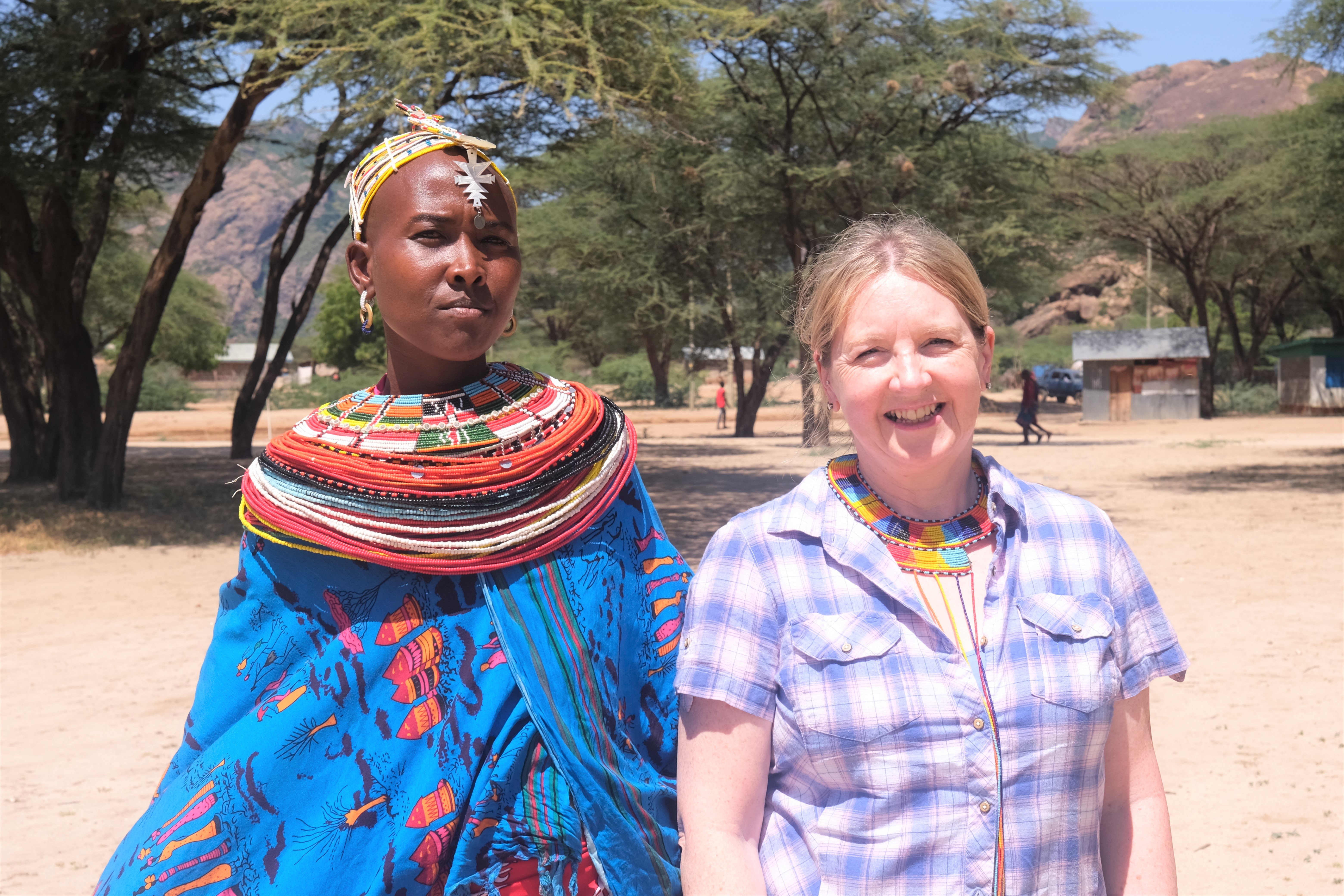 Diboya Kombe pictured with CEO of Christian Aid Ireland Rosamond Bennett in Ngurnit, Laisamis, Marsabit county, northern Kenya. Source: Katie Cox/Christian Aid