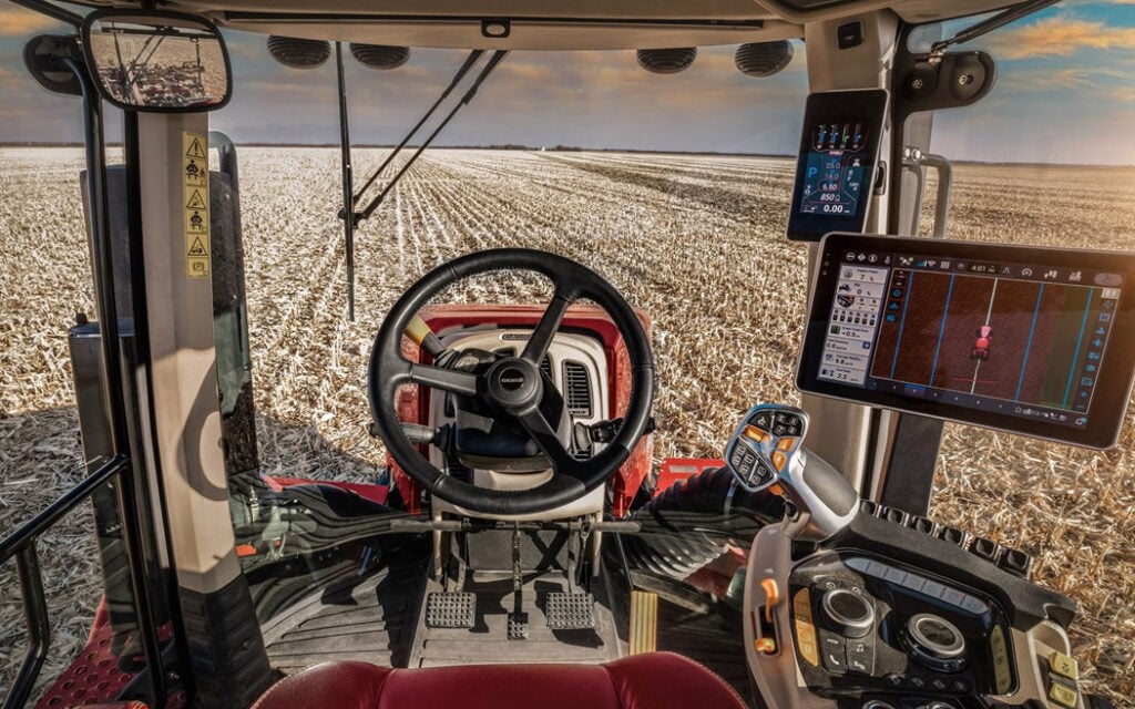 The cab has been upgraded to match the rest of the tractor with more storage space and greater connectivity