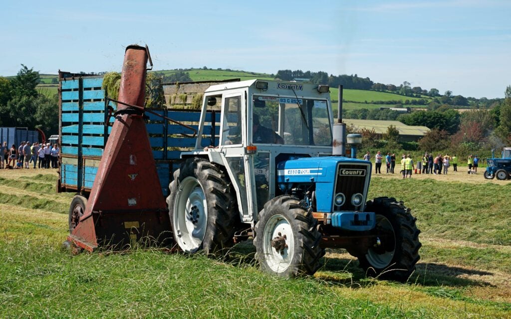 The single-chop harvester was little more than a flail mower with spout attached. It would often be used to cut and harvest the grass without wilting
