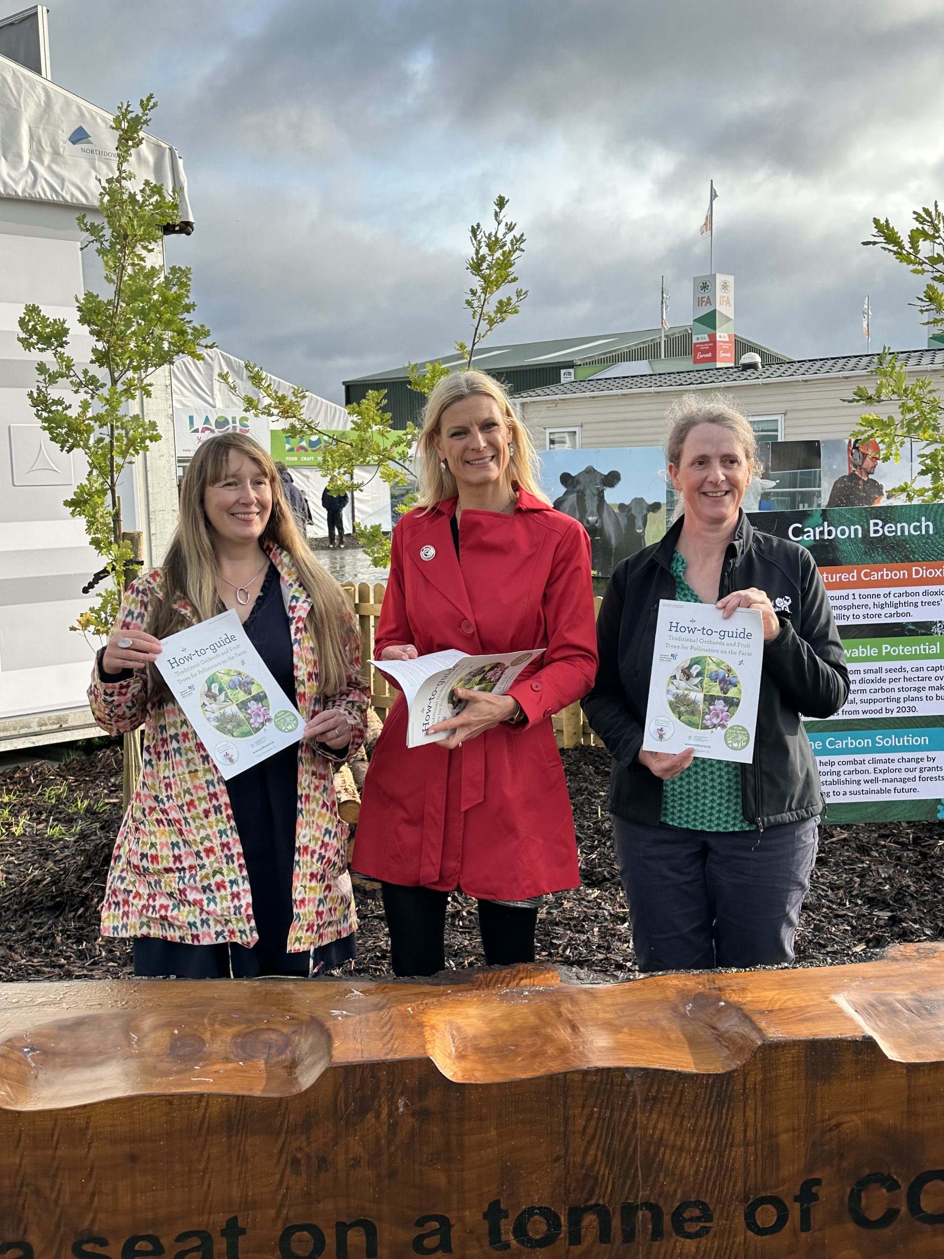 Gillian Lattimore, Irish Seed Savers Association, Pippa Hackett, Minster of State for land use and biodiversity and Ruth Wilson, farmland pollinator officer, All-Ireland Pollinator Plan