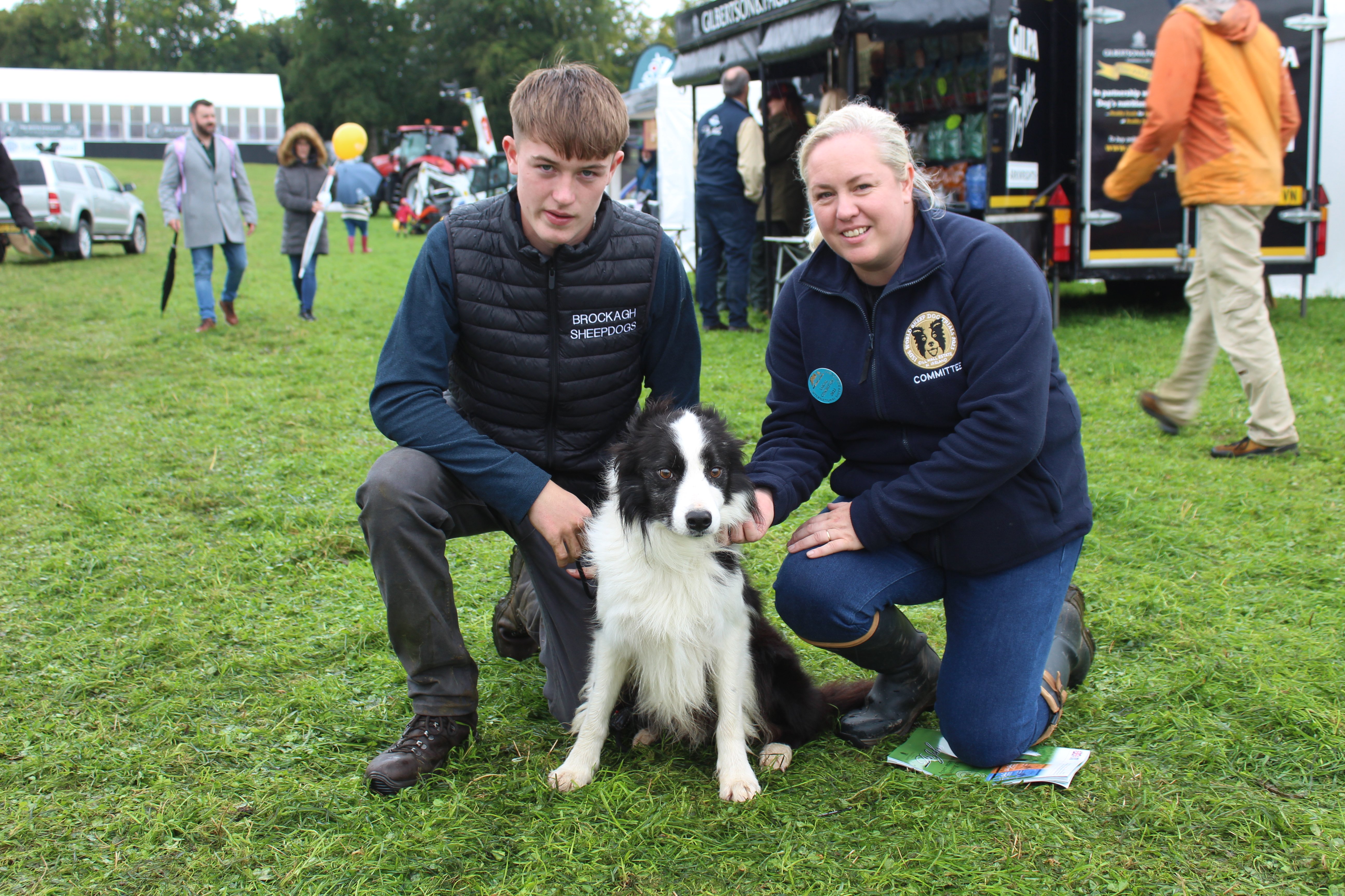 Peter Óg Morgan, from Castlewellan in Co. Down, his mum Bronagh and their border collie, Mossee