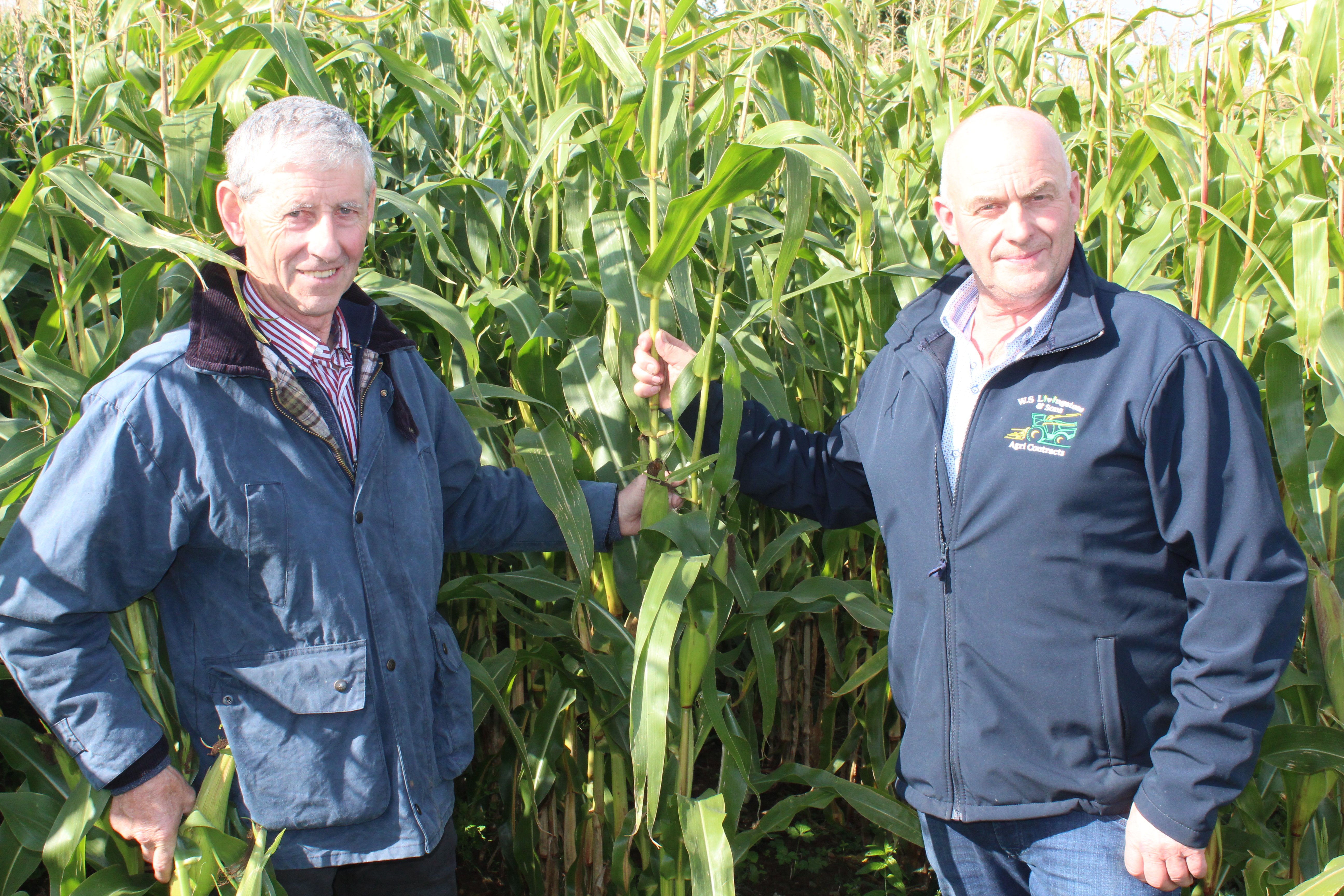 Maizetech's John Foley (left) with Co. Armagh maize contractor Stanley Livingstone
