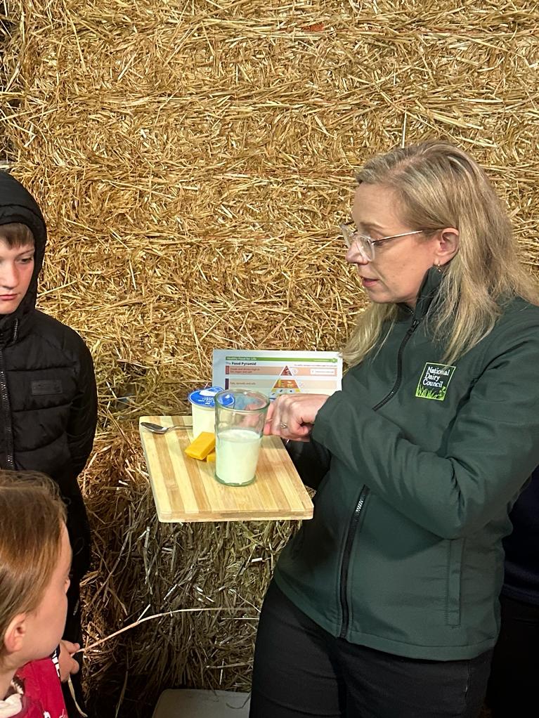 Mary Harrington, NDC, taking part in World Milk Day event in Oranmore Source: @NDC.ie