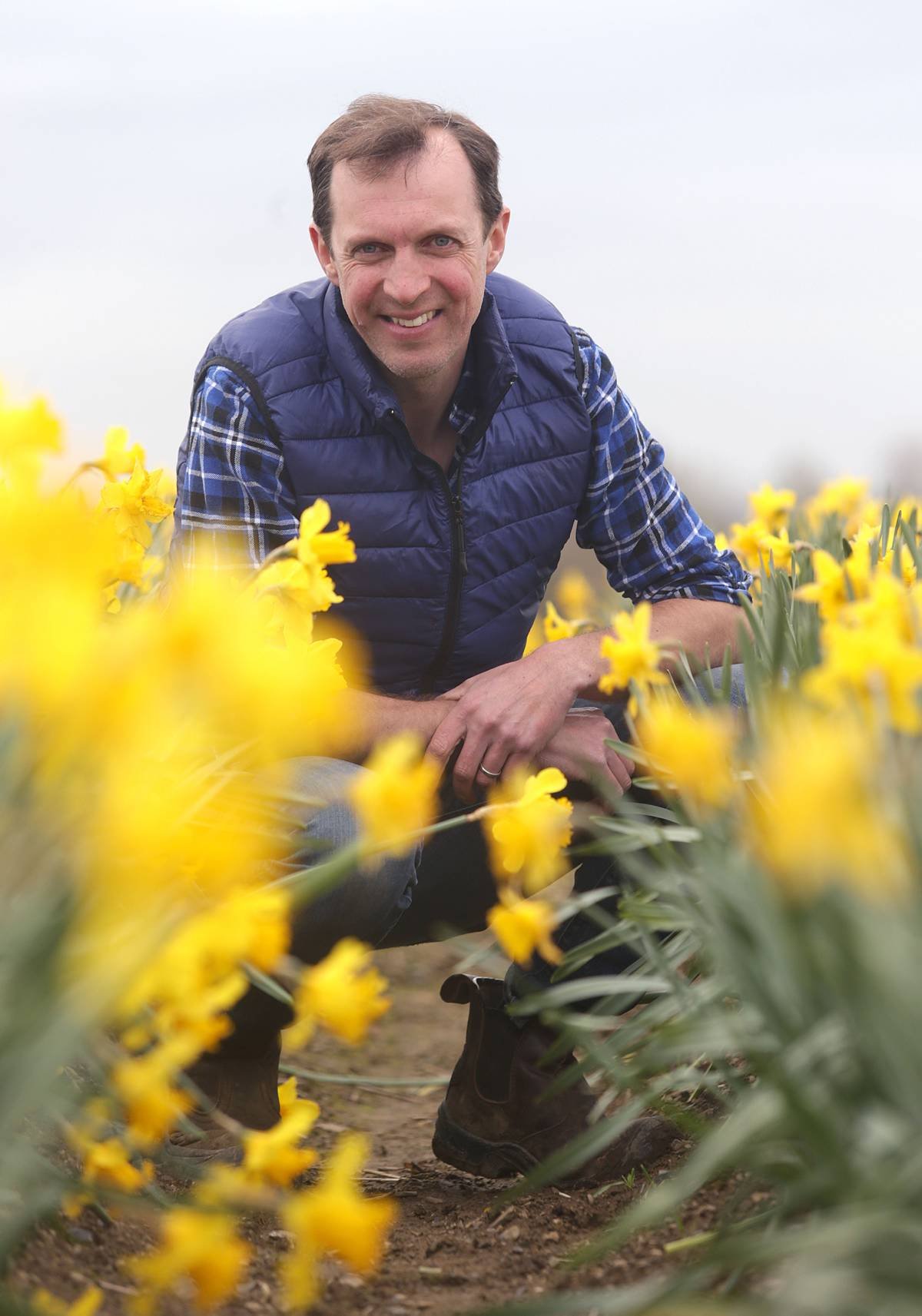 Darragh McCullough pictured in a daffodil field. Source: Elmgrove Irish Flower Farm online