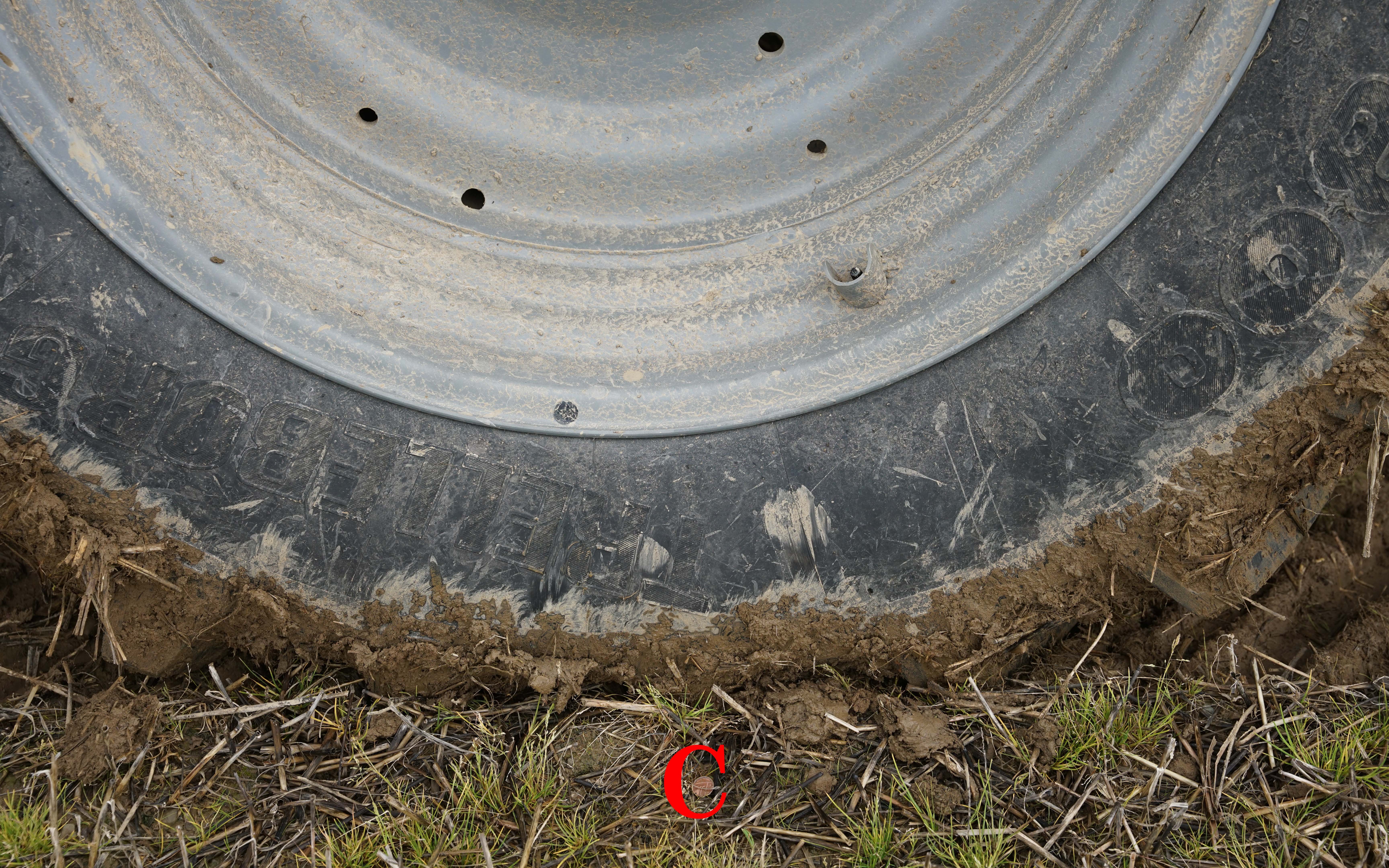 The tractor could be parked right next to the 1c coin (marked by the C) with the use of RTK satellite navigation