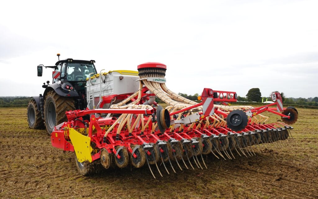 The implement allows smaller tractors to work at wider widths