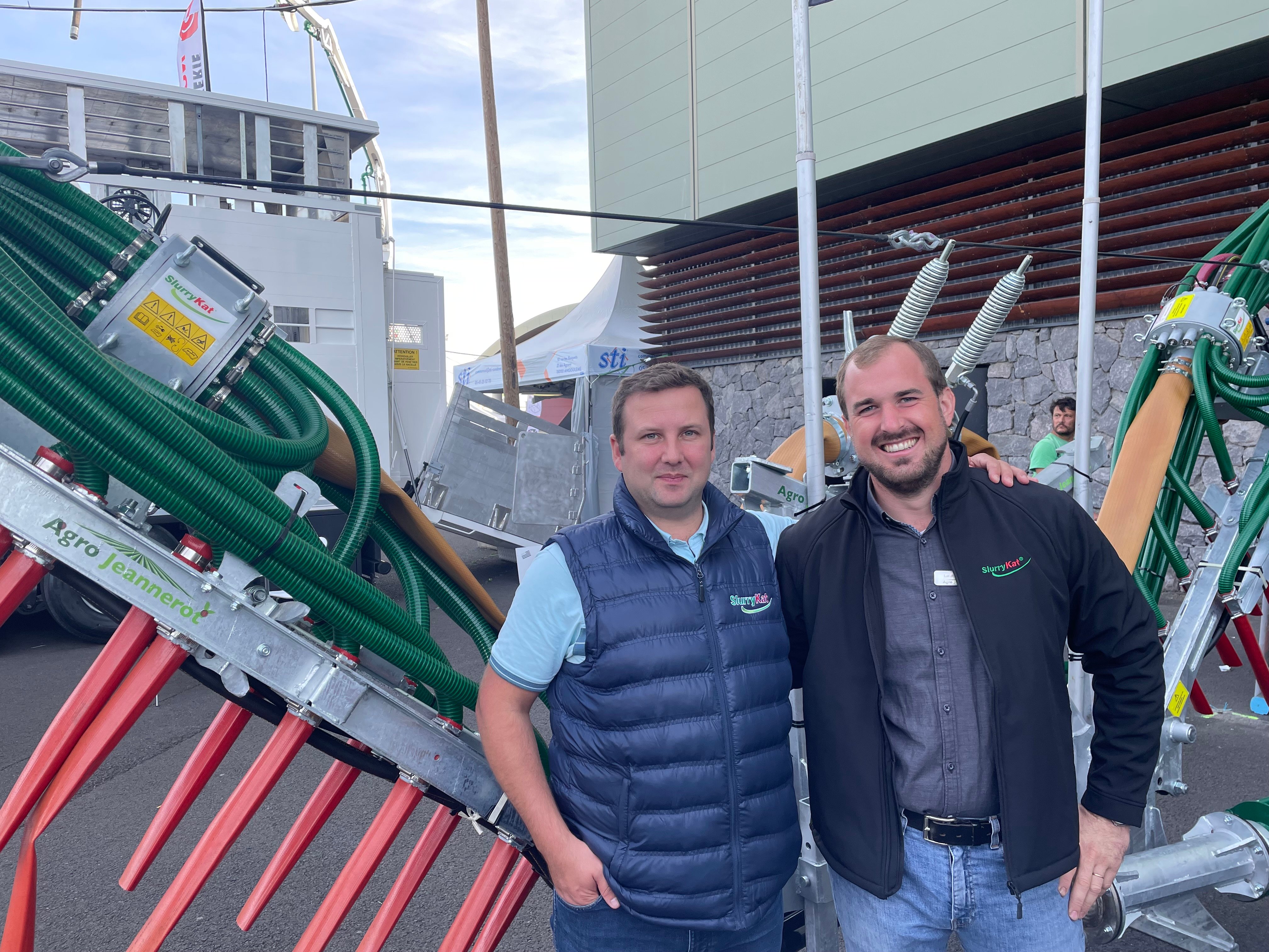 SlurryKat's European sales manager, Niall O'Neill pictured with French machinery importer Luc Jeannerot