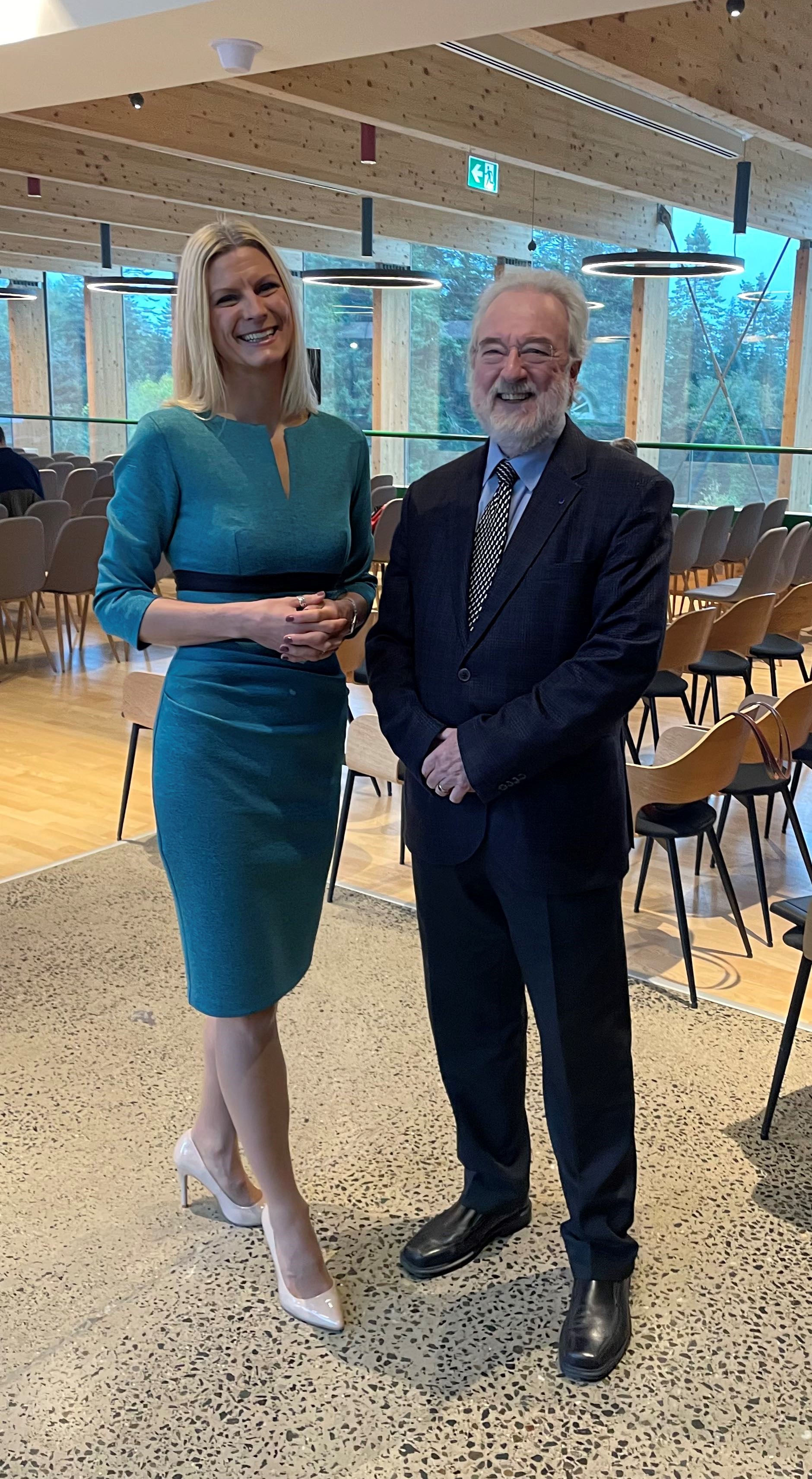 Minister of State for Land Use and Biodiversity, Senator Pippa Hackett and Prof. J Owen Lewis, chair of the Interdepartmental and Industry Timber in Construction Steering group