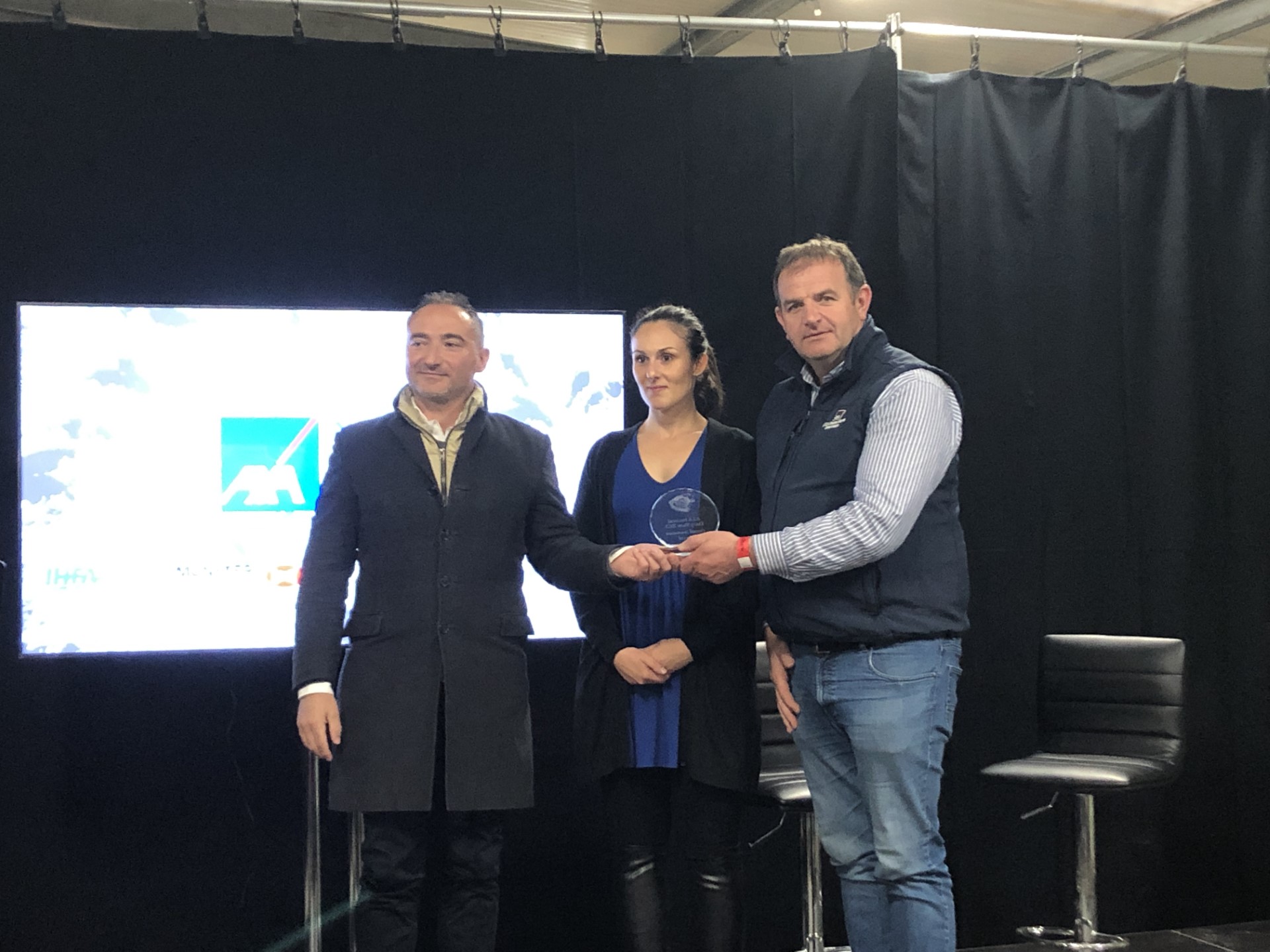 Representatives from Ozolea receiving the AXA National Dairy Innovation Award from AXA's Tom McCarthy