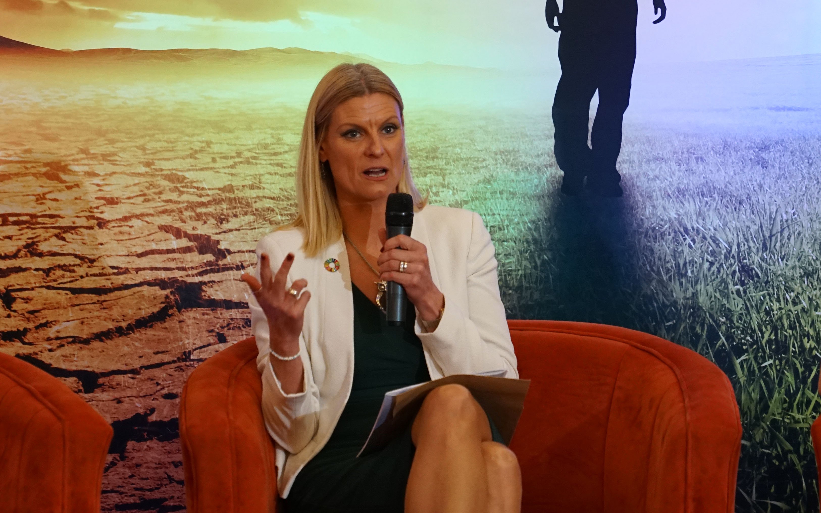 Pippa Hackett, Minister of State at the Department of Agriculture Food and the Marine, taking questions at BioFarm 2023