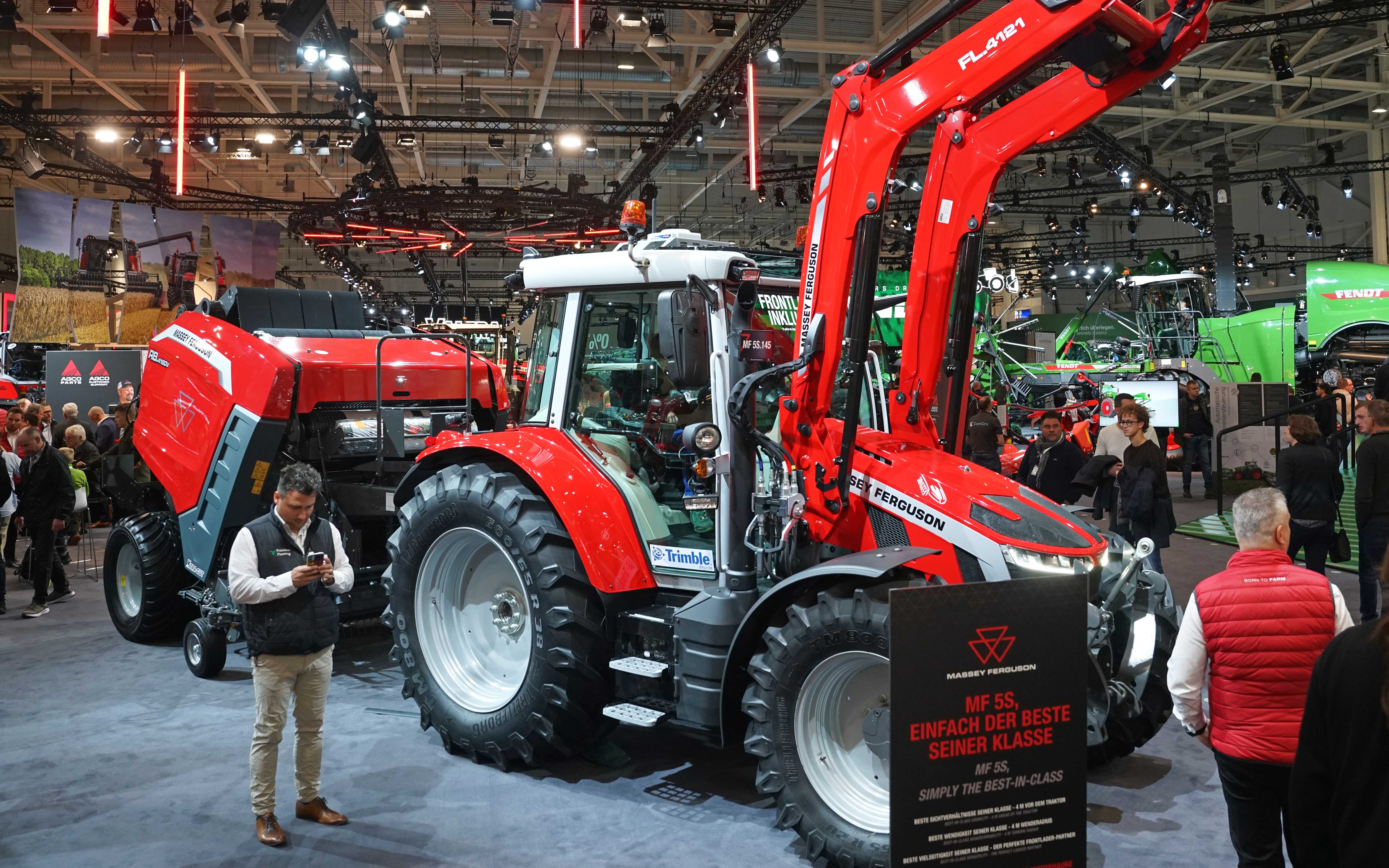 Alongside its new MF 9S flagship, Massey Ferguson was appealing to its traditional market of hard working stockmen with the 5S and baler
