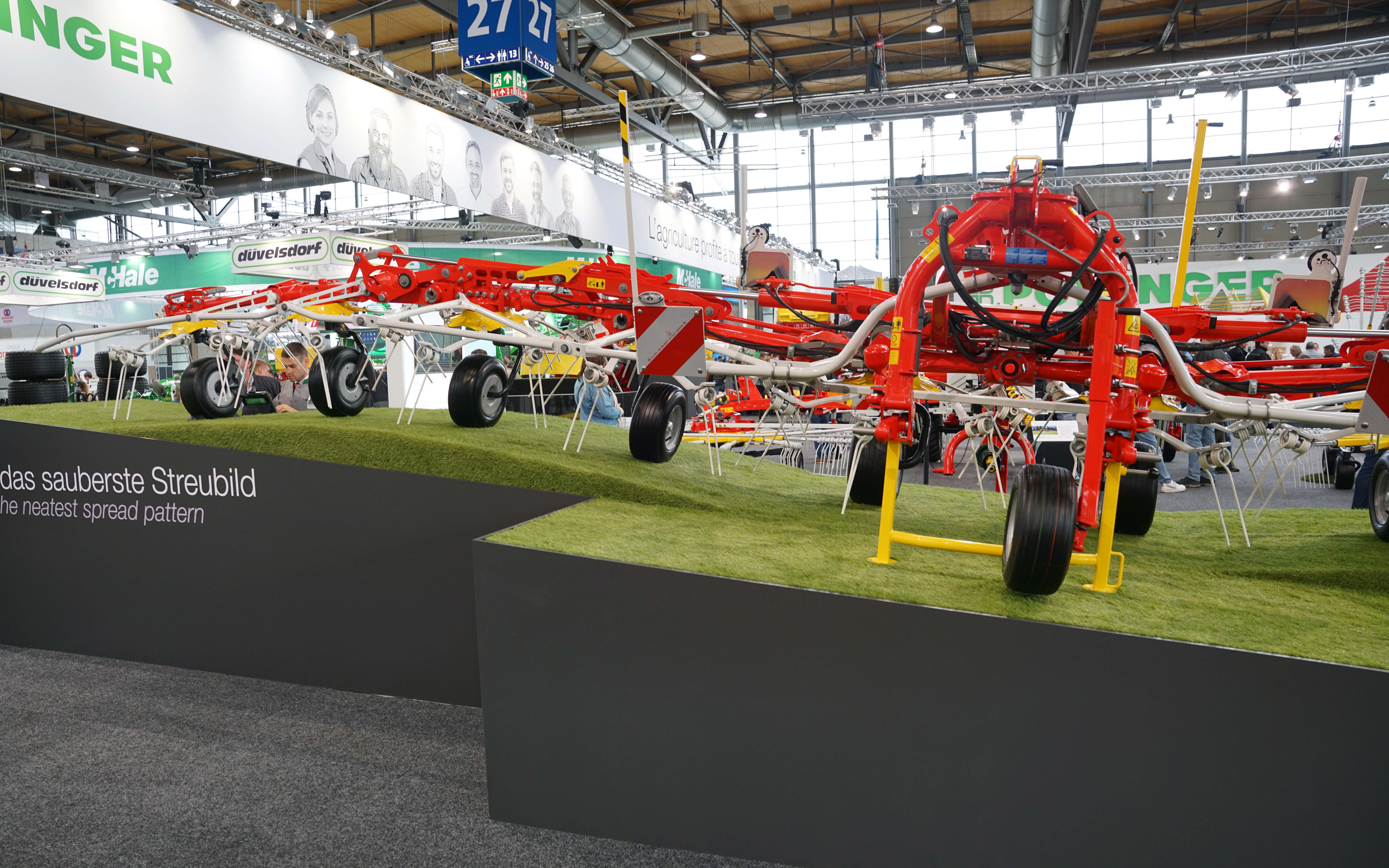 In addition to the new mowers Pottinger was demonstrating the flexibility of its tedders.