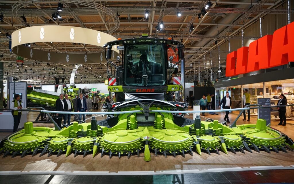 The Claas stand at Agritechnica was one of the largest at the show and included the  equally impressive Jaguar 990m, representing the culmination of 50 years of forage harvester development