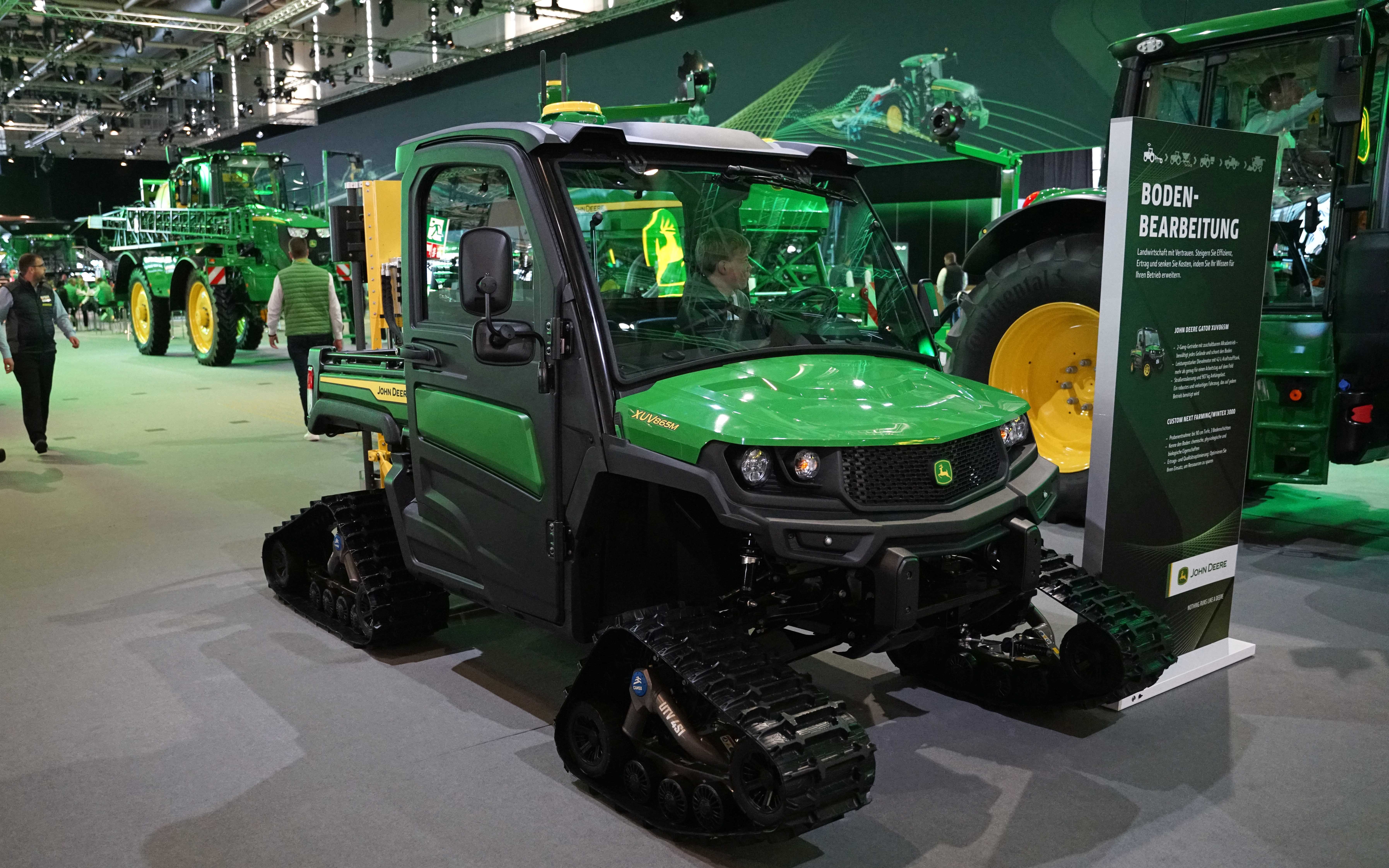 Moon walks and a digital universe were themes of the John Deere stand