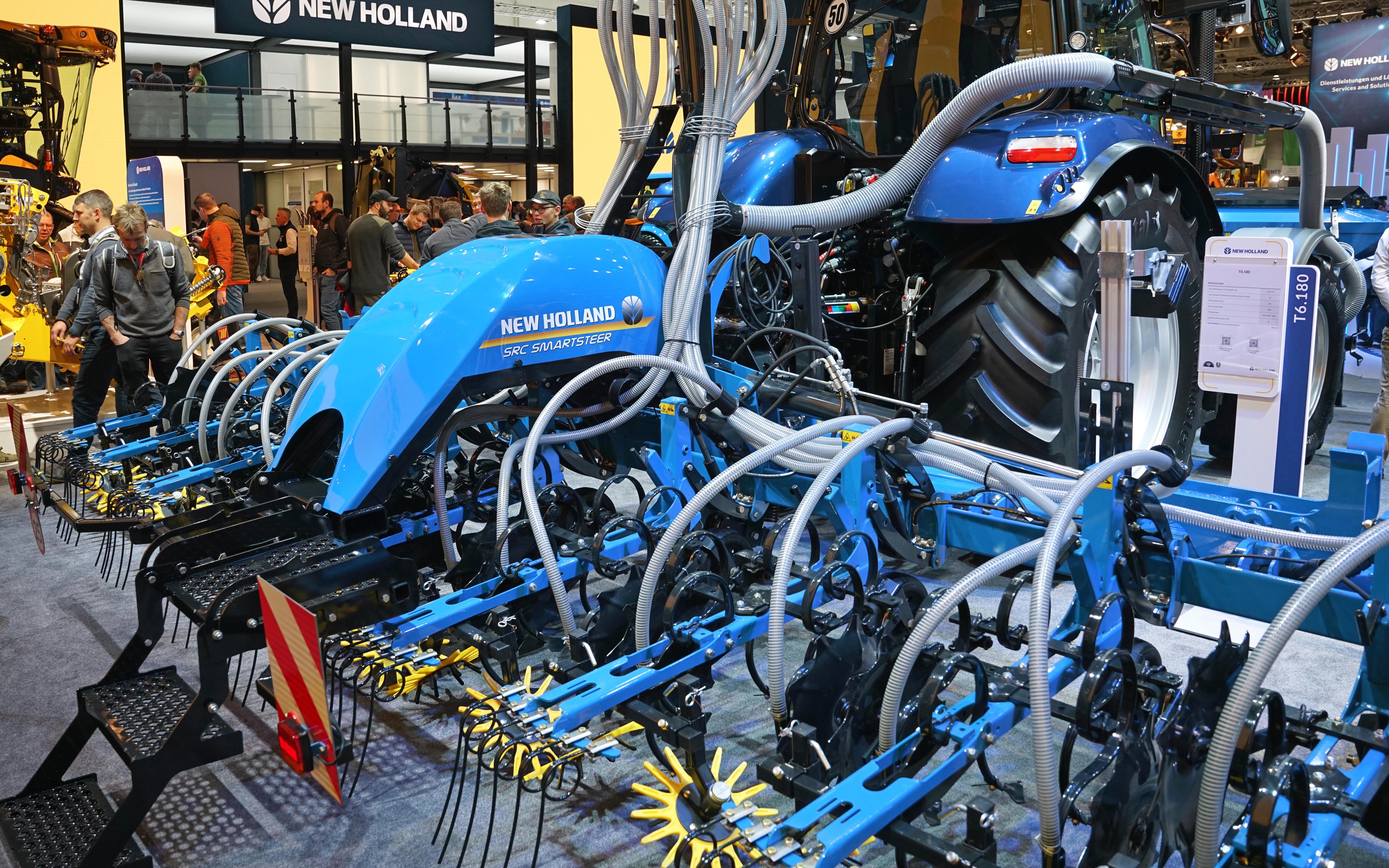 New Holland were promoting its lightweight cultivators, although the emphasis is on the steering technology