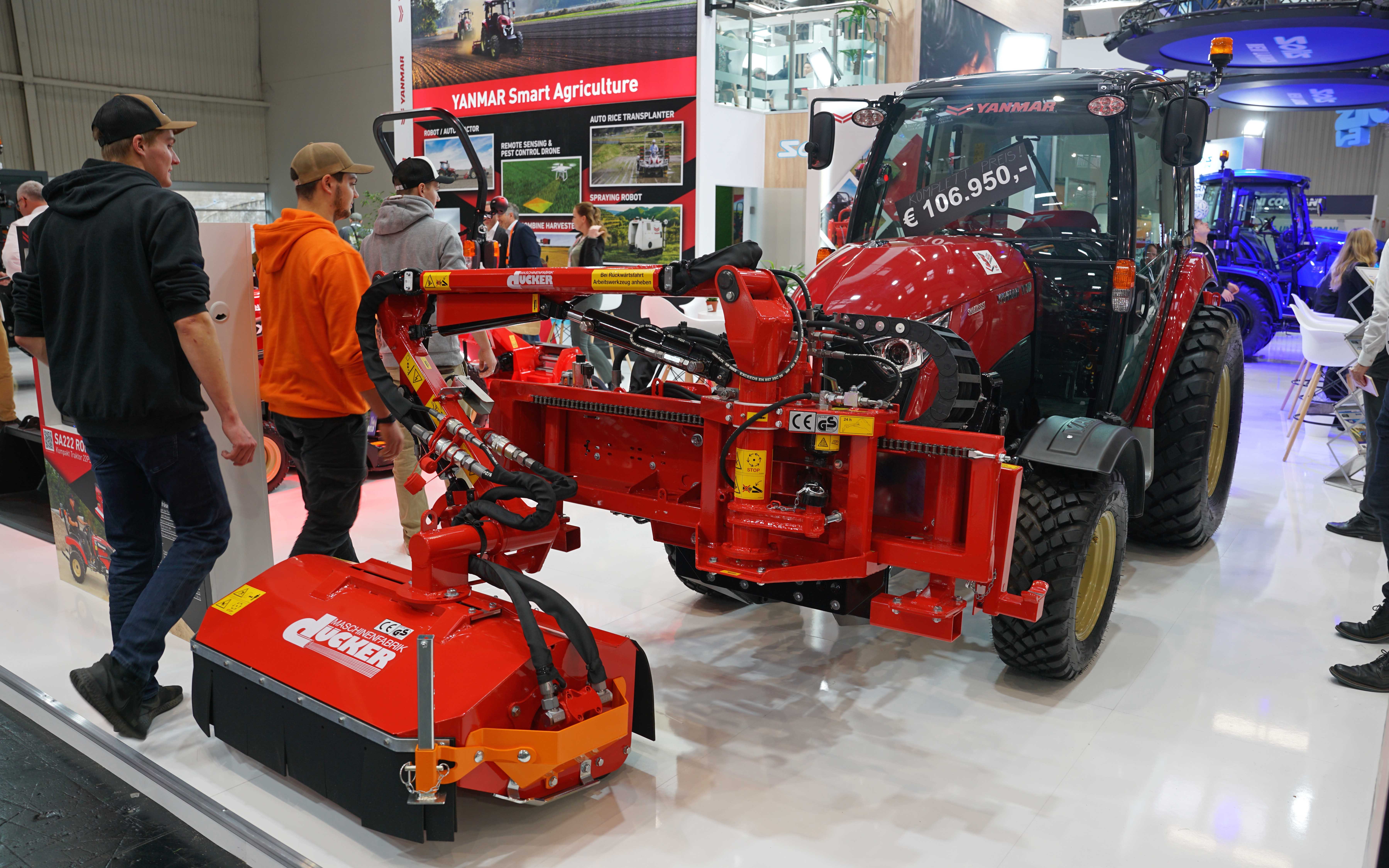 A 60hp tractor fully kitted out with front and rear cutters was being offered for a shade under €107,000