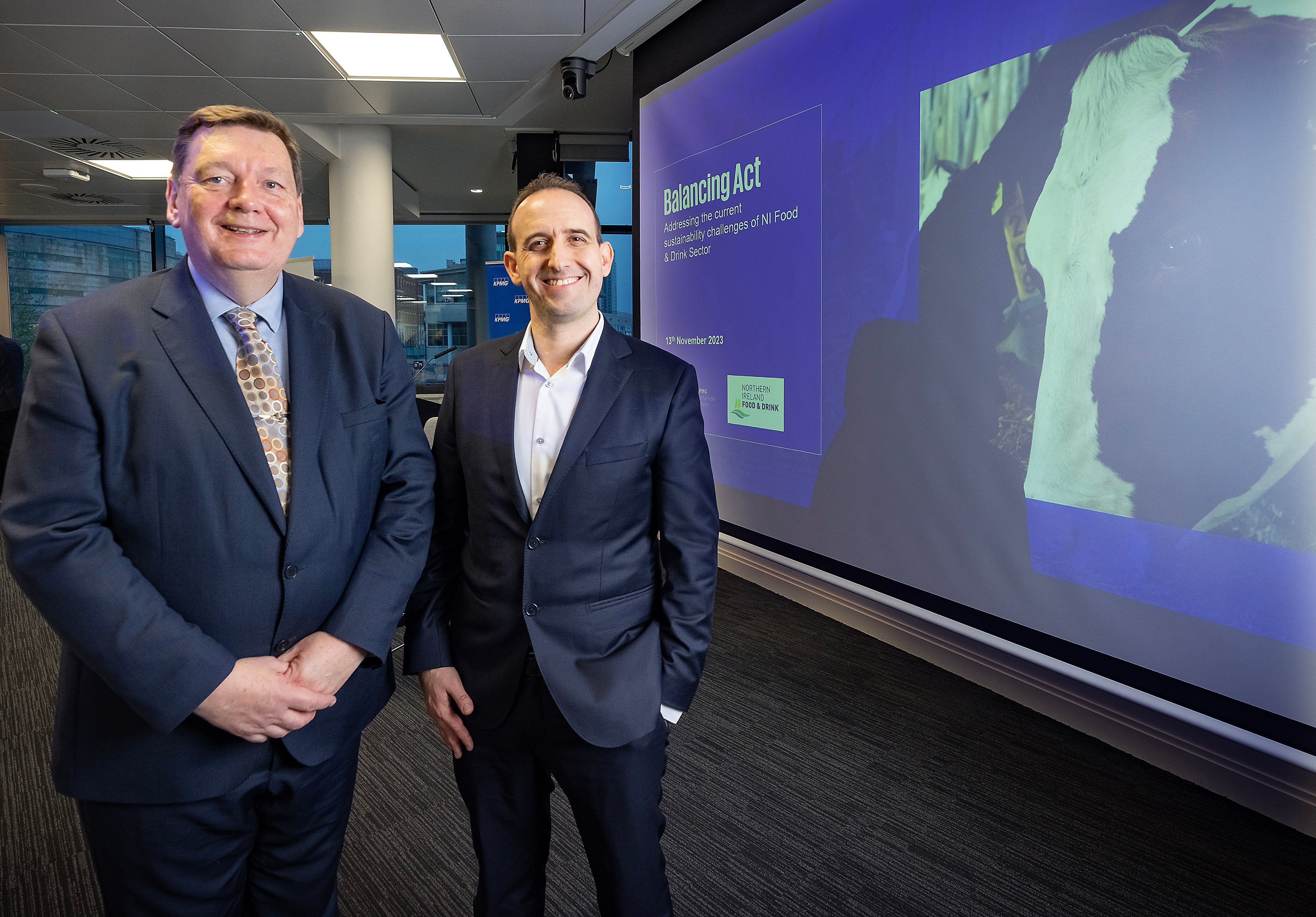 Michael Bell, executive director, NIFDA and Russell Smyth, head of sustainable futures, KPMG Ireland Source: NIFDA