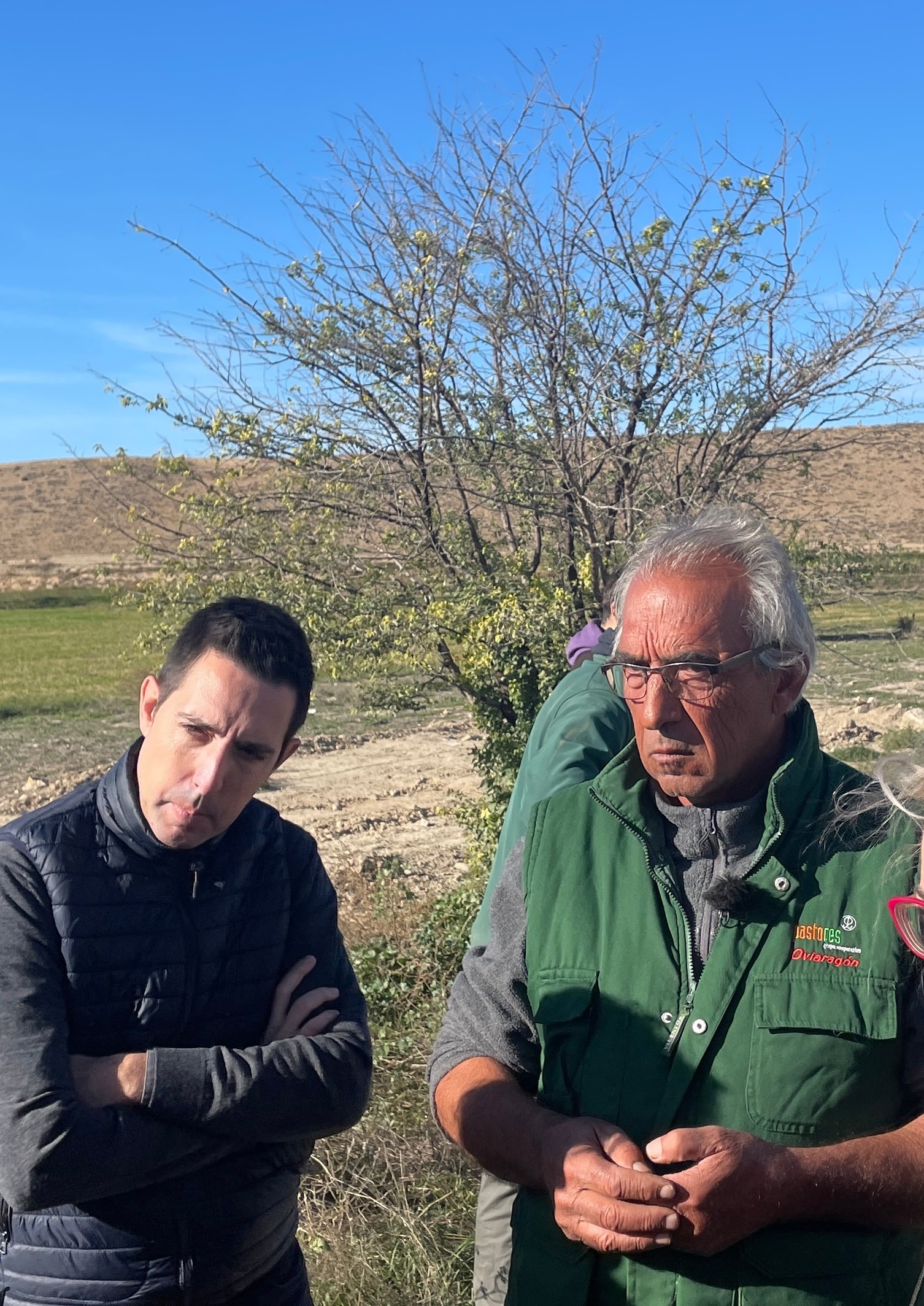 Diego Franco, marketing manager at Oviaragón and farm owner, Antonio Enfedaque