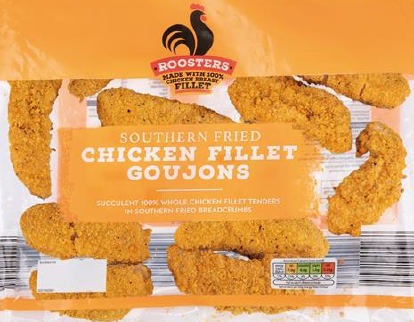 The above batch of Roosters Southern Fried Chicken Fillet Goujons is being recalled due to the possible presence of&nbsp;salmonella&nbsp;Source: FSAI