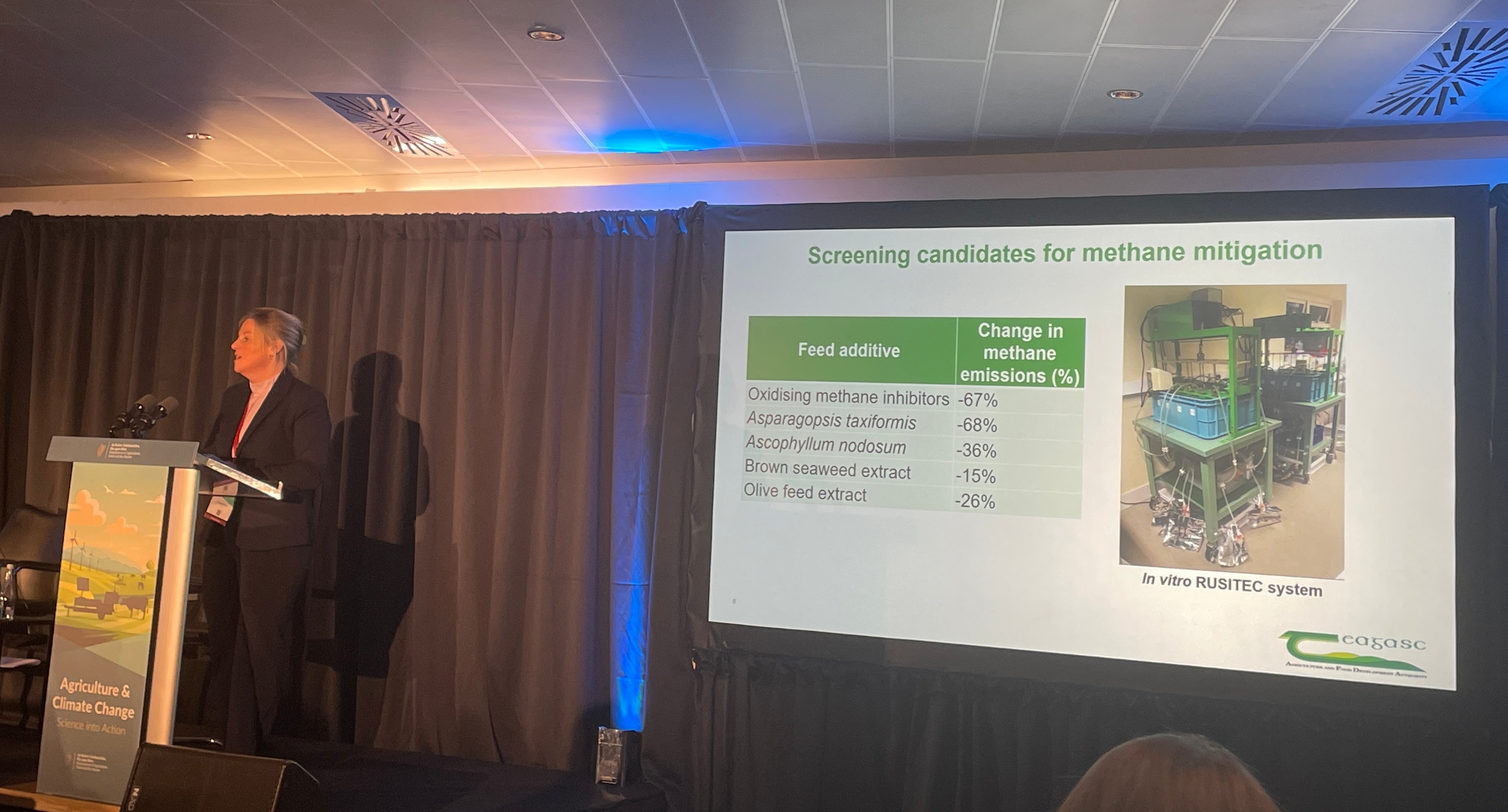 Prof. Sinead Waters speaking on feed additives at the conference