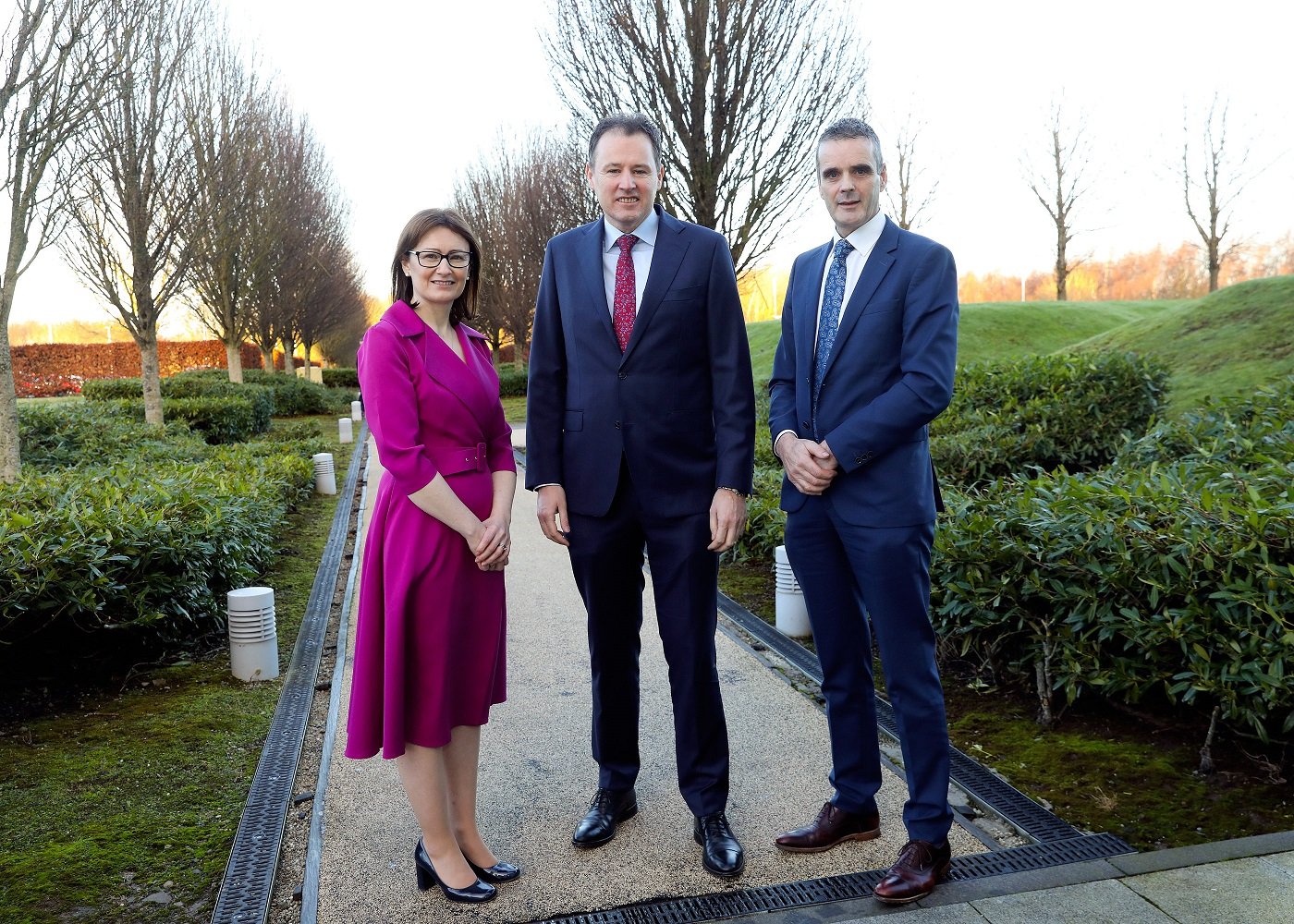 L-r: Agri-Food Regulator CEO Niamh Lenihan; Minister Charlie McConalogue; Agri-Food Regulator Chair Joe Healy. Photo source: DAFM