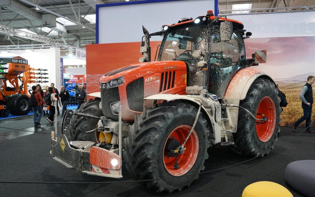 Kubota brought a dash of realism to Agritechnica with this M7-173 dressed in field colours