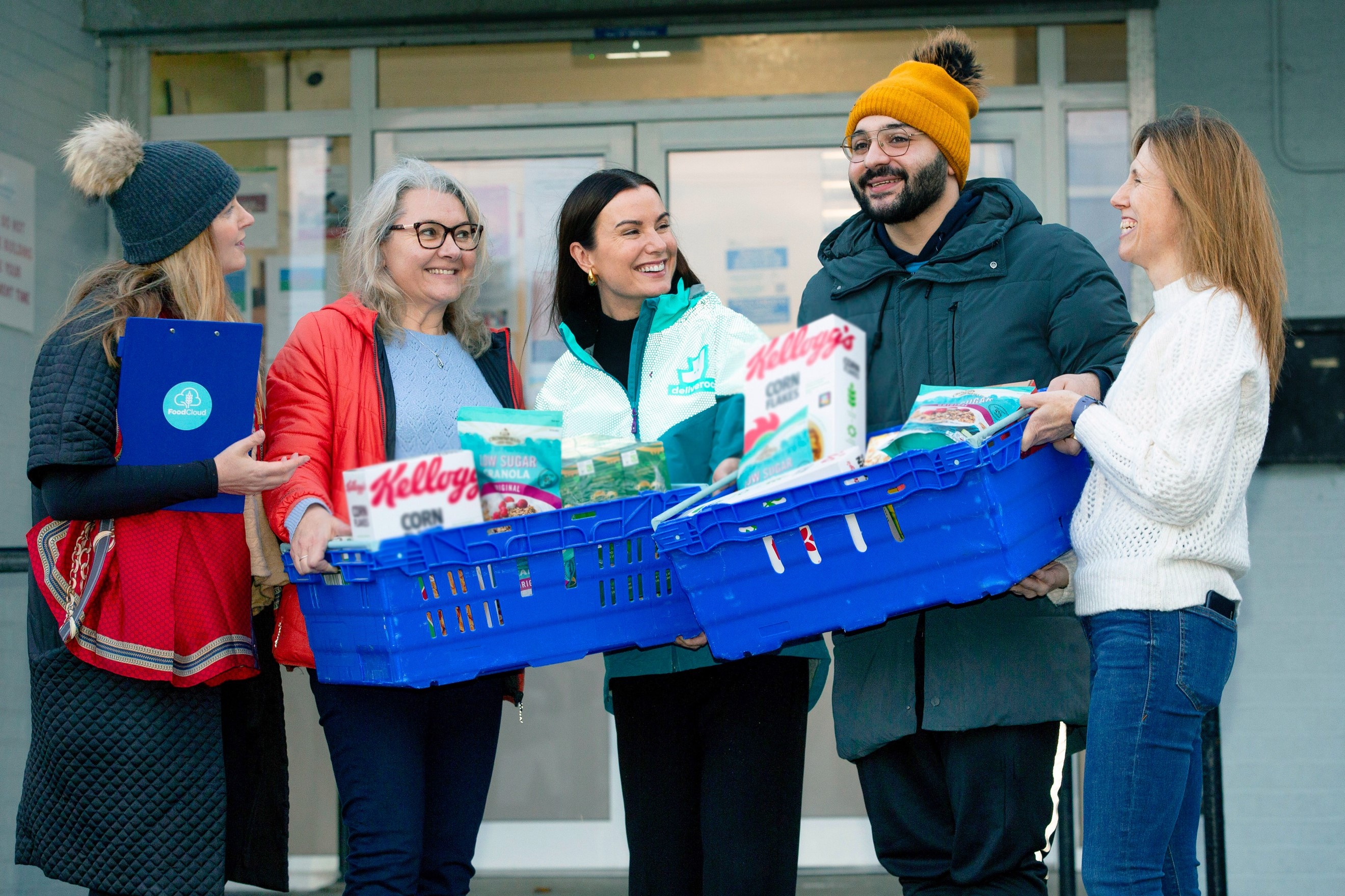 L-r: Deirdre O'Donovan, FoodFloud; Agi Balcer, Empower; Helen Maher, regional director at Deliveroo Ireland; George Anghel, Empower; and Joanne Coss, Empower. Source: Deliveroo