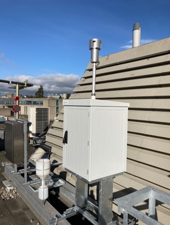 The new “SwissensPoleno Jupiter” laser unit, installed on the roof of Met Éireann HQ in Glasnevin