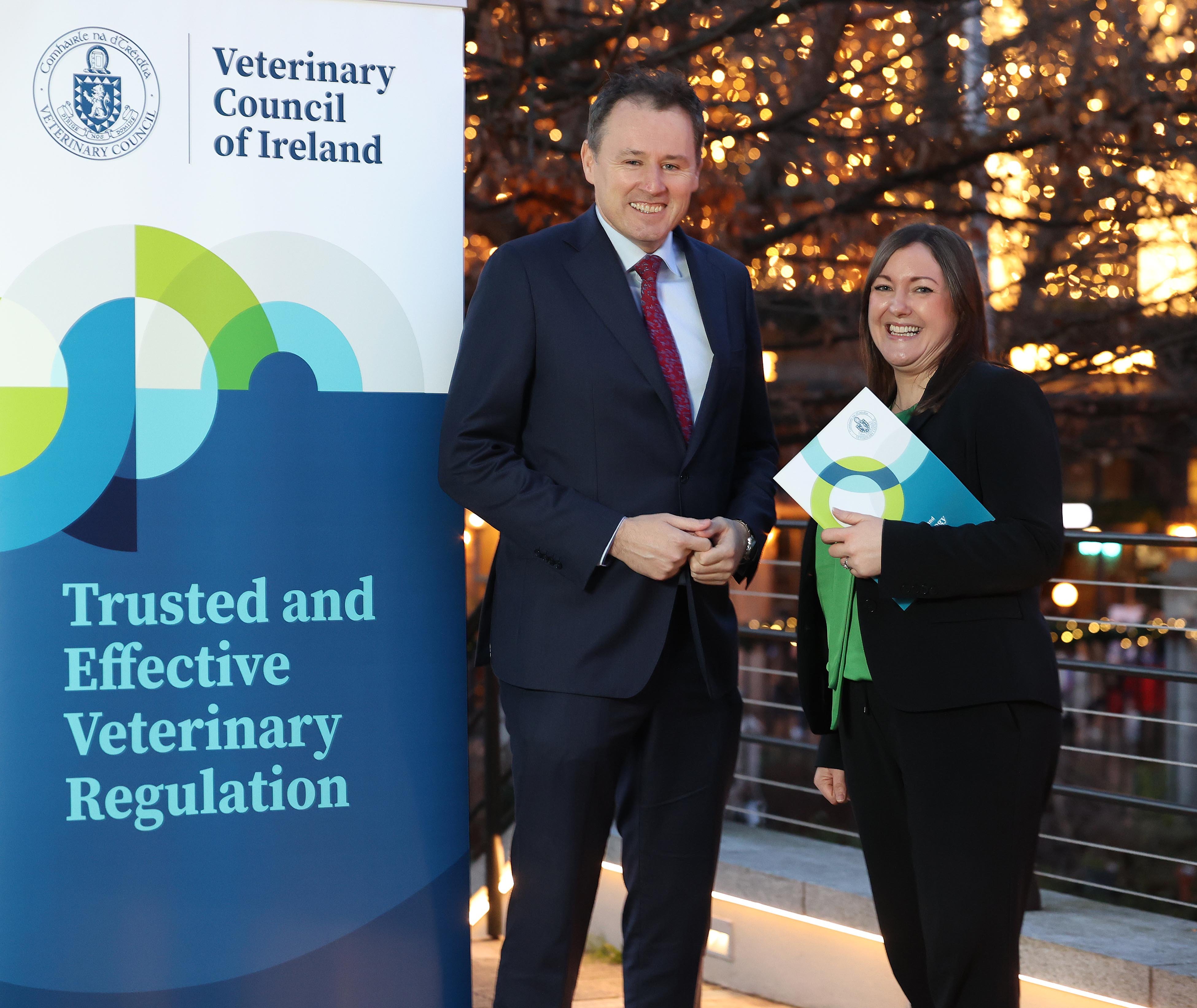 Minister for Agriculture, Food and the Marine Charlie McConalogue with
Niamh Muldoon, chief executive of the VCI Source: Robbie Reynolds