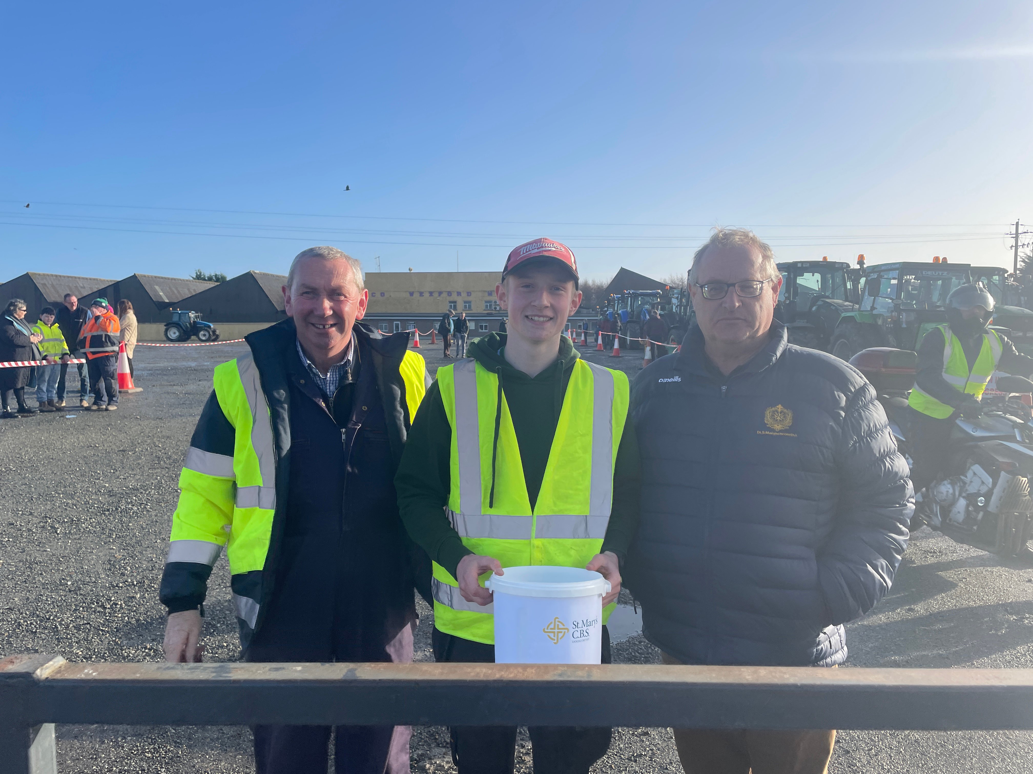 Anthony McGee, John Asple, organiser of the run, and Jer O'Mahony, the Irish Farmers’ Association (IFA)&nbsp;county chair in Wexford