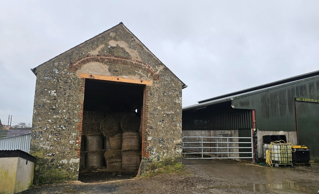 New timber arch sourced locally from Virginia, Co. Cavan. Note lime repointing and repairs to arch