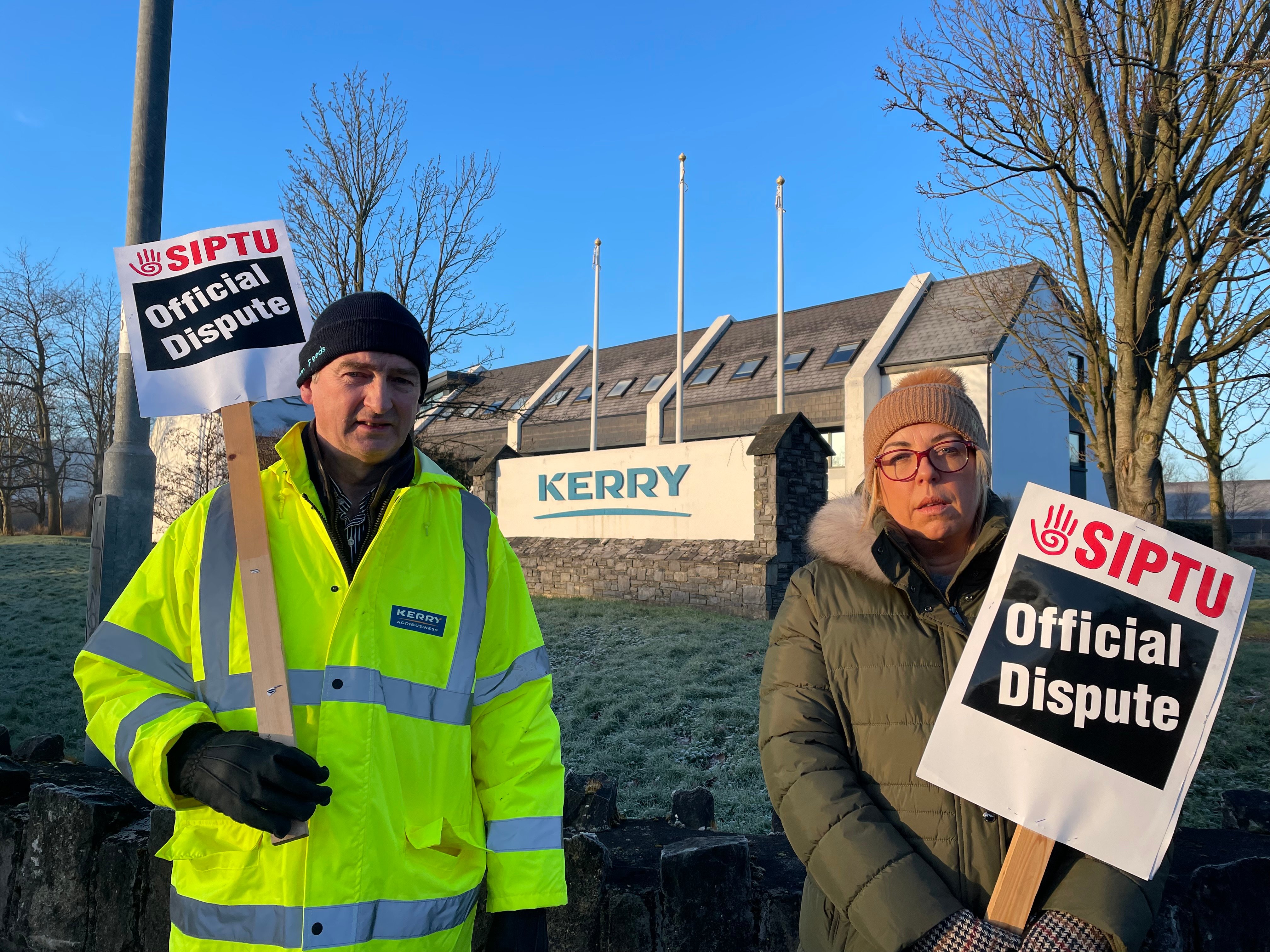 Donie Foley, Kerry Agribusiness driver and Sharon Ryan SIPTU Industrial Organiser