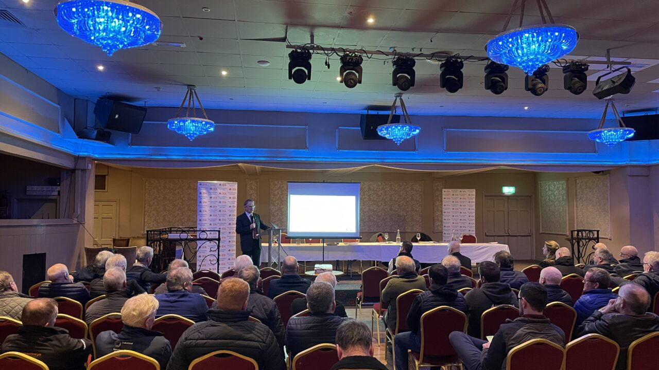 Teagasc director Prof. Frank O’Mara speaking at the Cavan IFA AGM last week