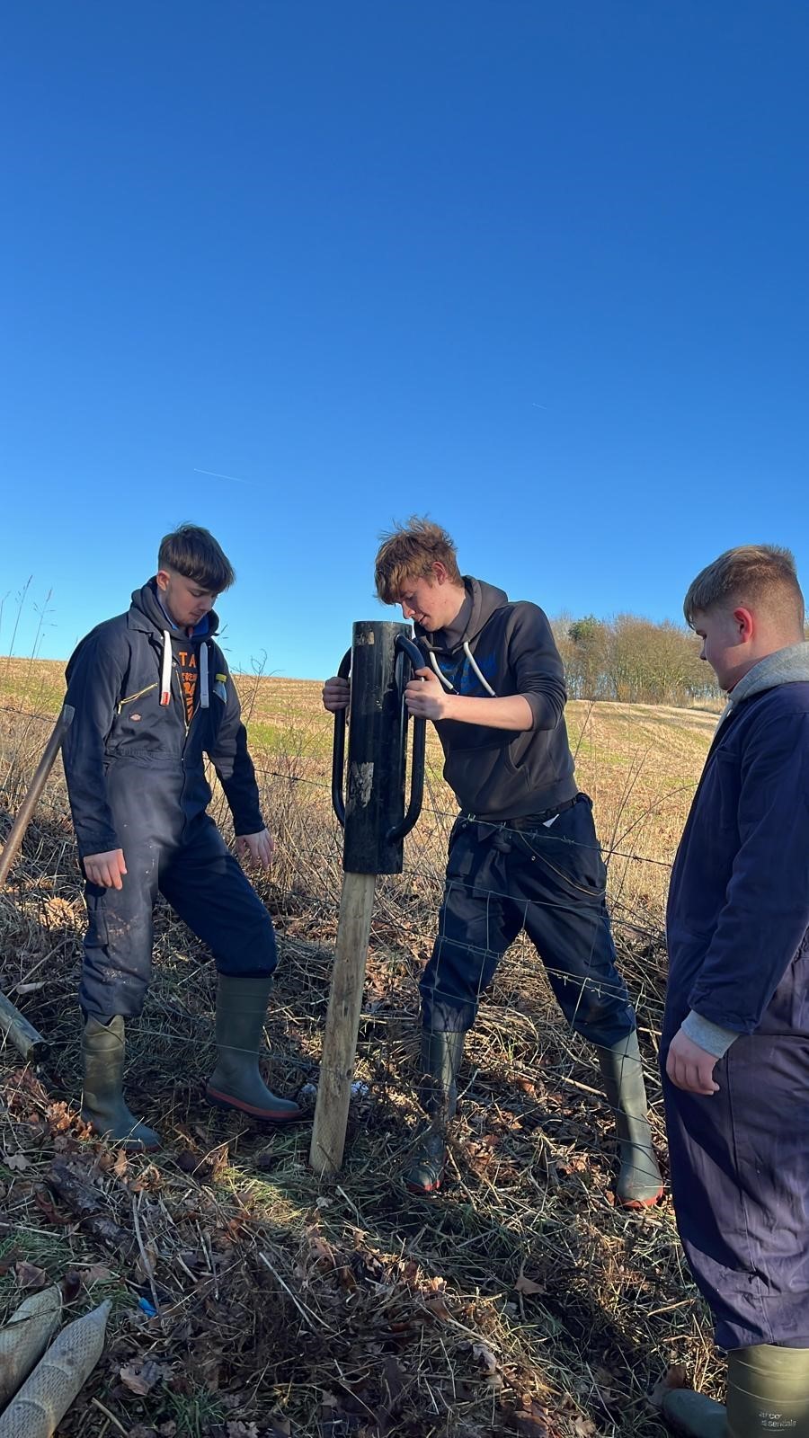 CAFRE agriculture apprentices working on estate skills. Image source: CAFRE