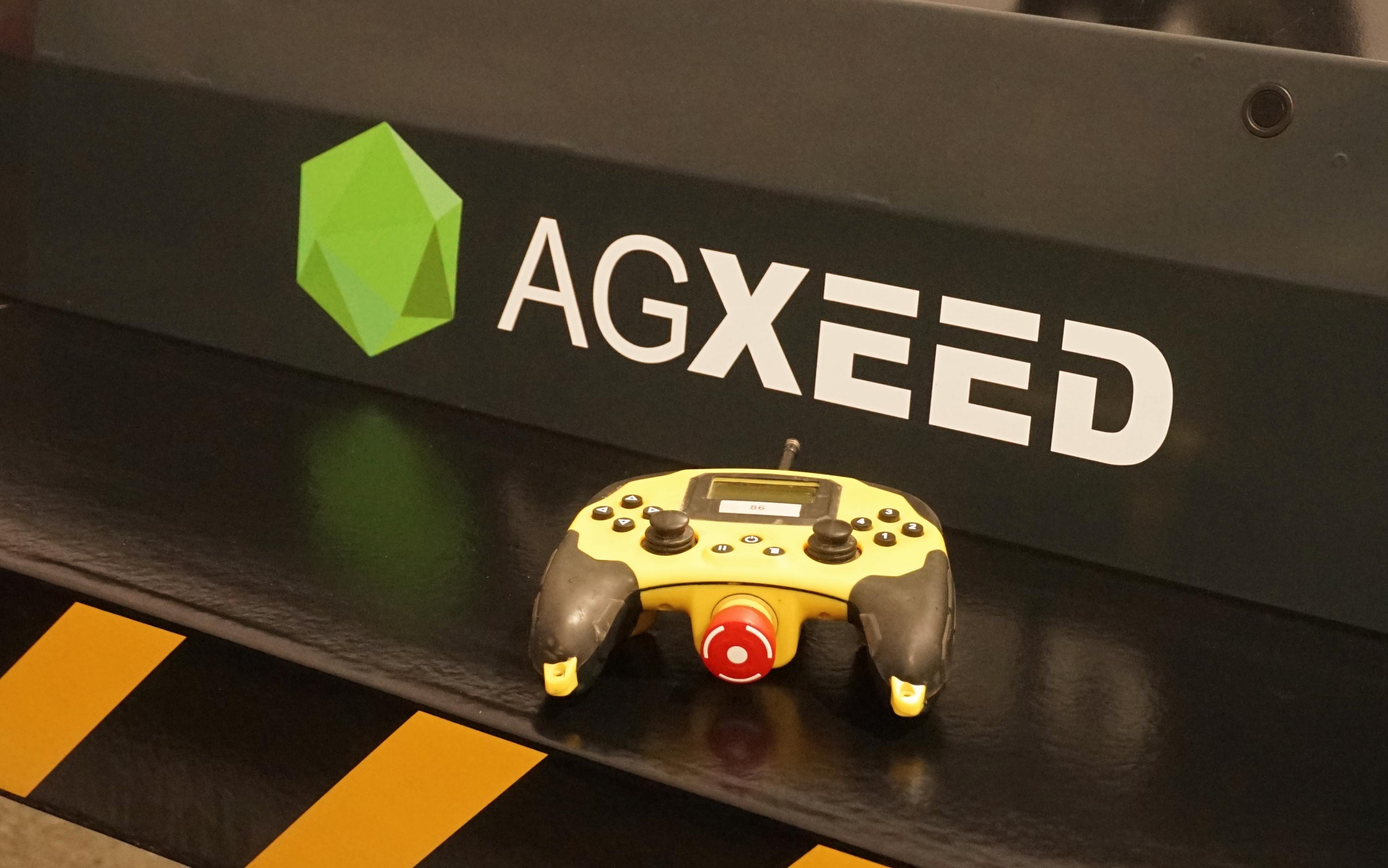 The robot can be controlled remotely for loading onto trailers or parking in the shed
