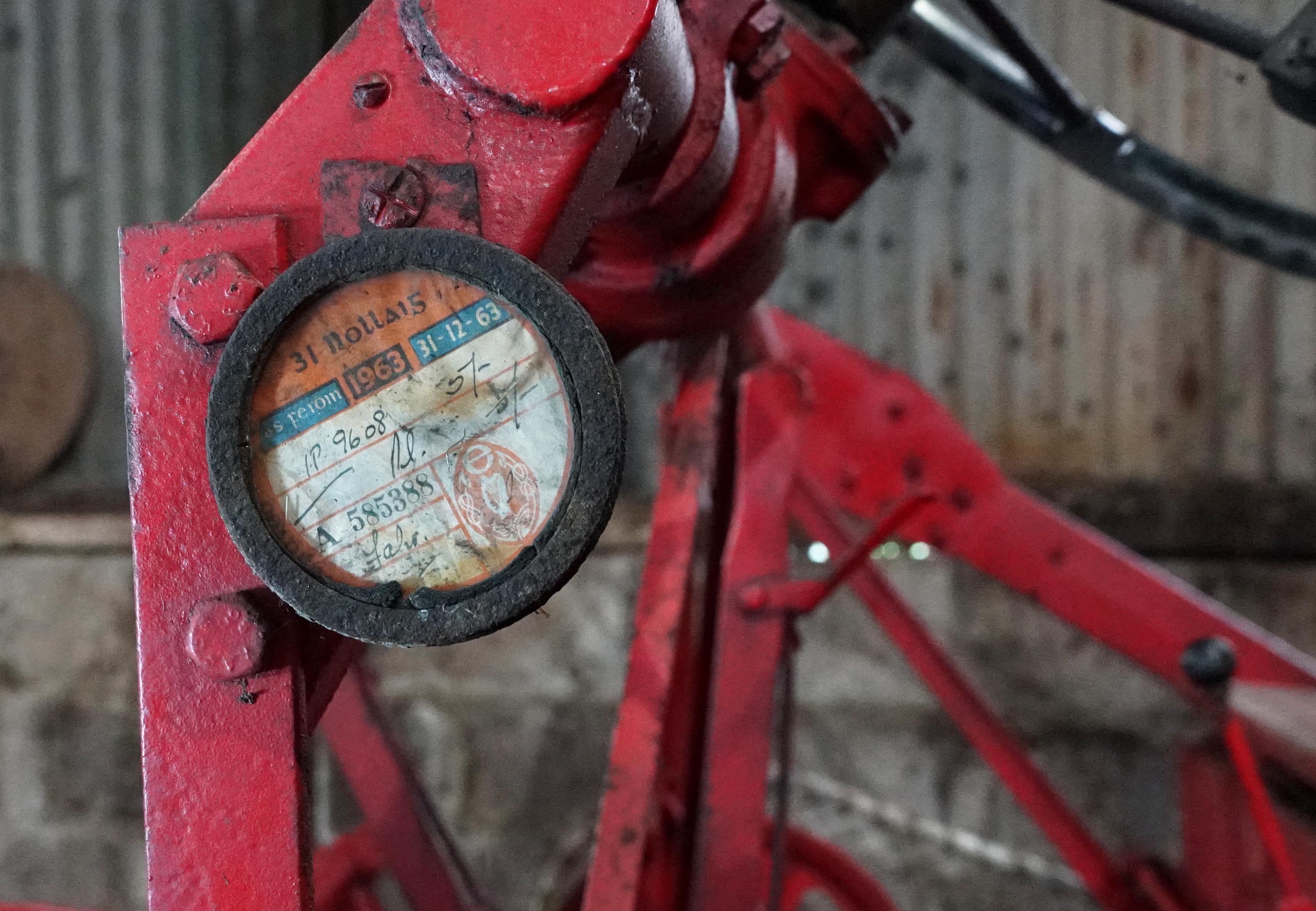 The combine was last taxed for road use in 1963