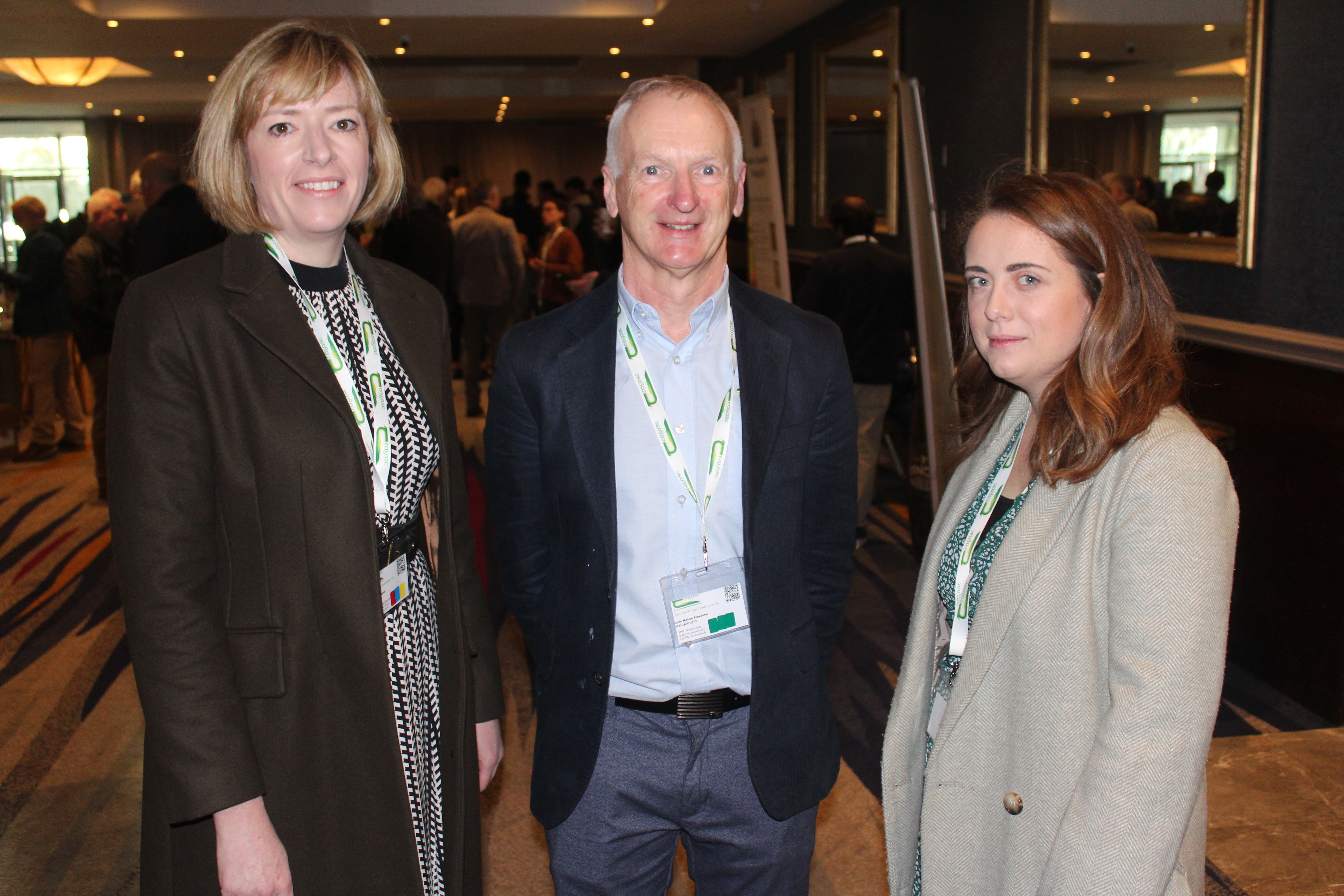 Attending the 2024 Teagasc National Tillage Conference (l-r): Lisa Ryan, Teagasc; John Mahon, Teagasc; and Sinéad Morris, SETU Carlow