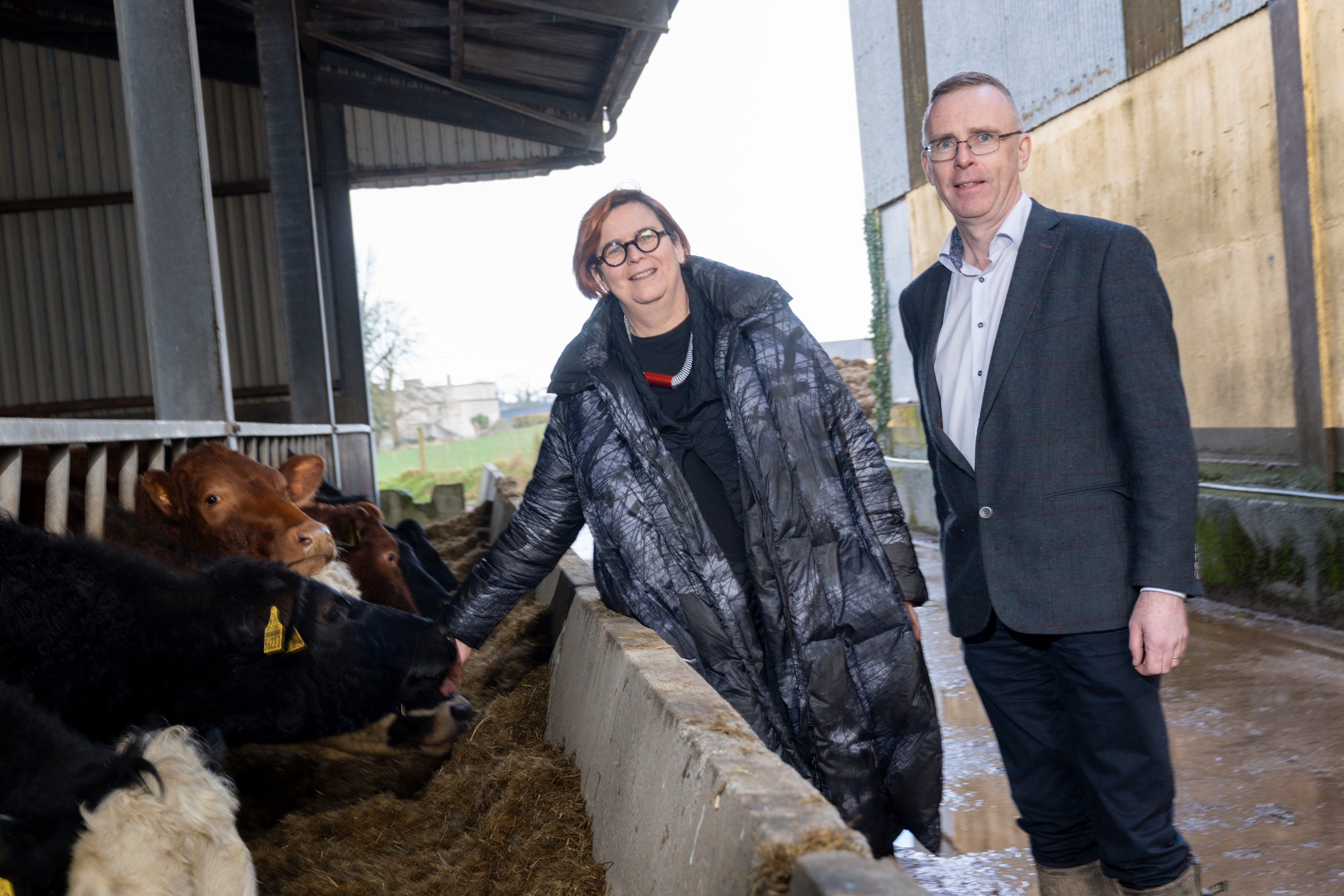 The president of the University of Limerick, Prof. Kerstin Mey pictured with the principal of the Salesian Agricultural College, Derek O’Donoghue