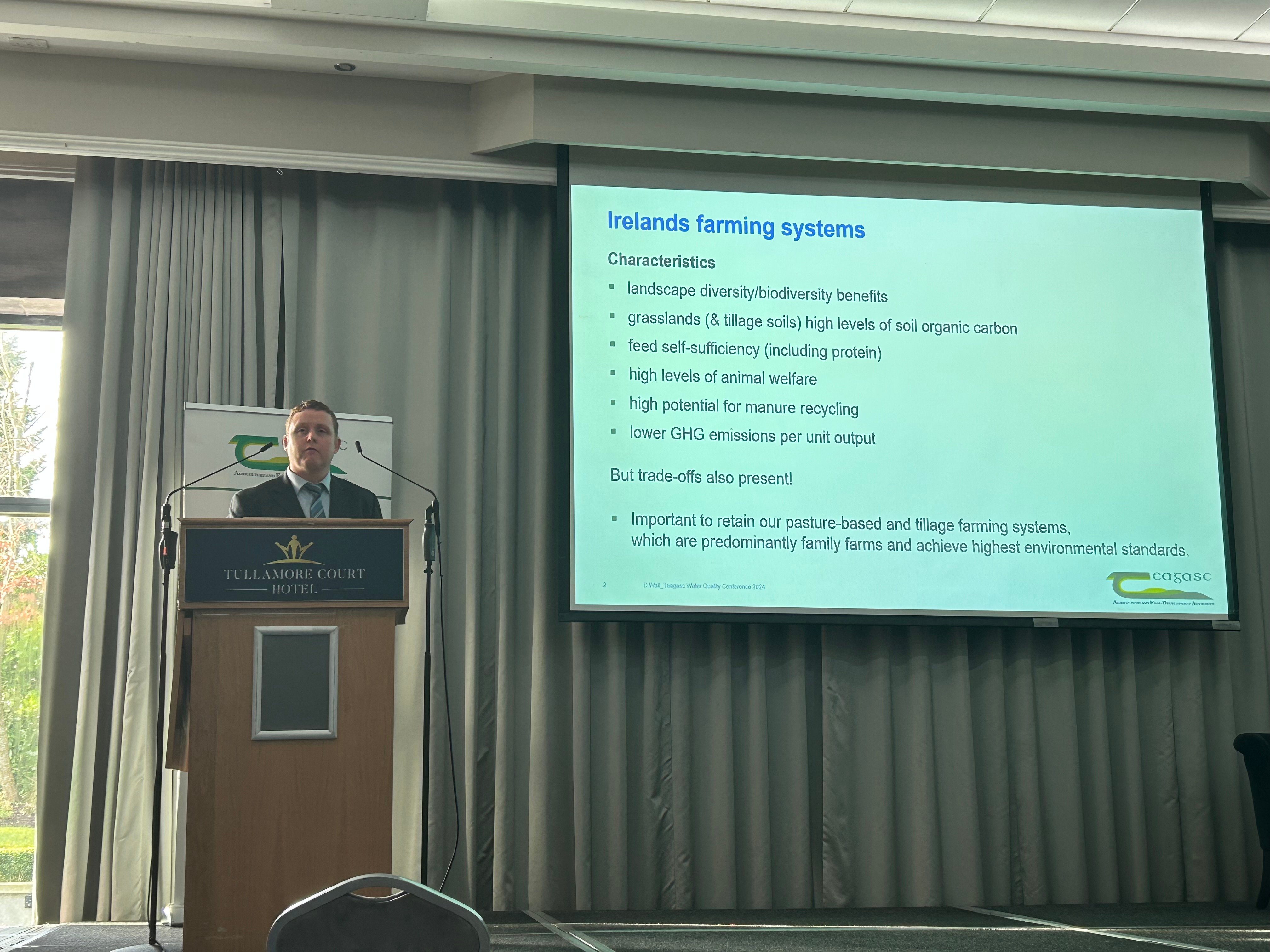 David Wall from Teagasc speaking at water quality conference