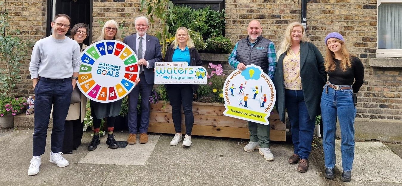 Minister Noonan pictured with LAWPRO regional coordinator, Margaret Keegan; along with LAWPRO staff, local Stoneybatter residents and representatives from Bí Urban social enterprise