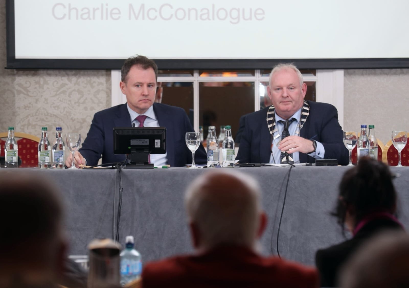 Minister McConalogue and ACA president, Noel Feeney. Image source: Finbarr O'Rourke