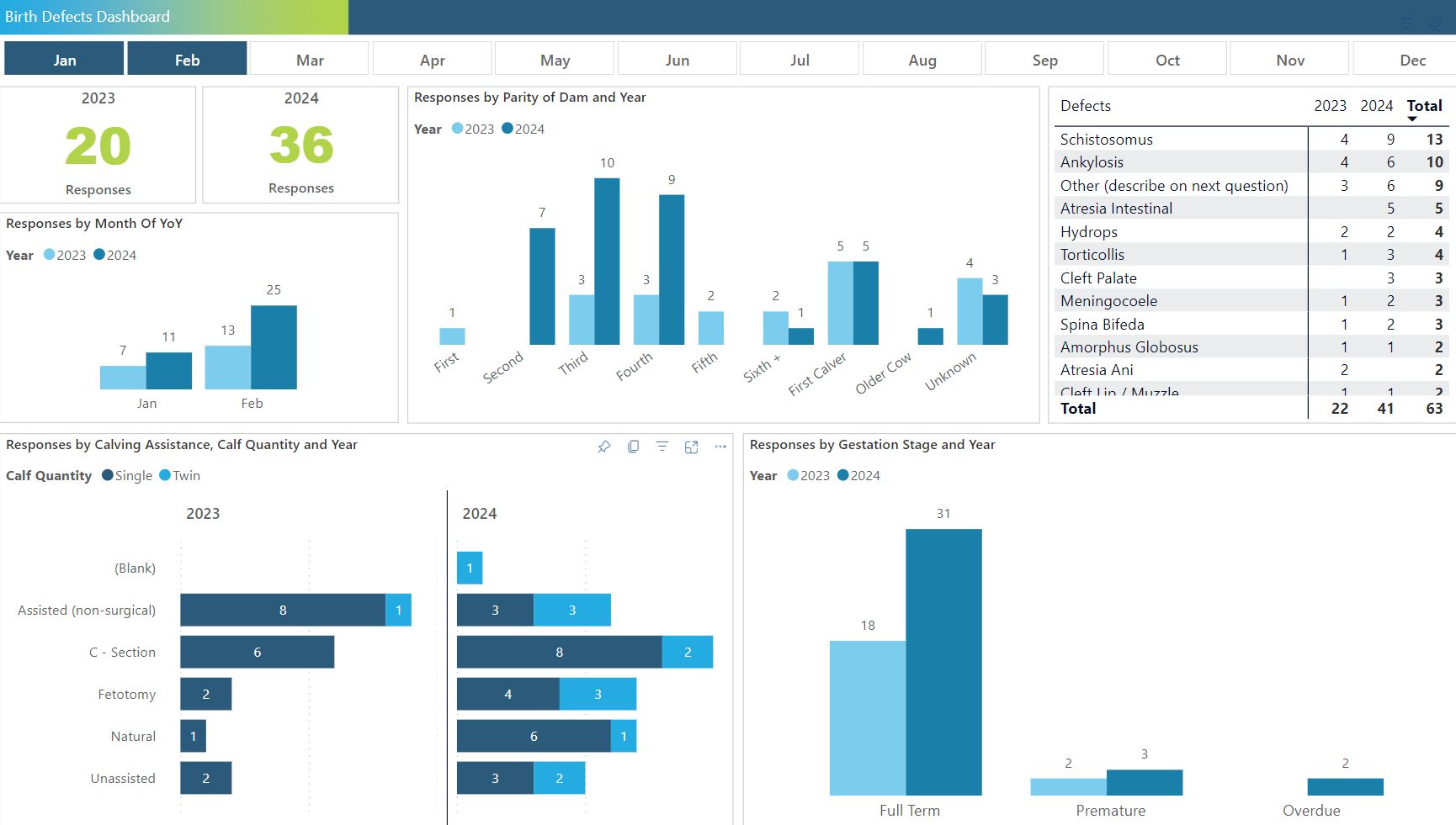 XLVets birth defects dashboard. Source: XLVets