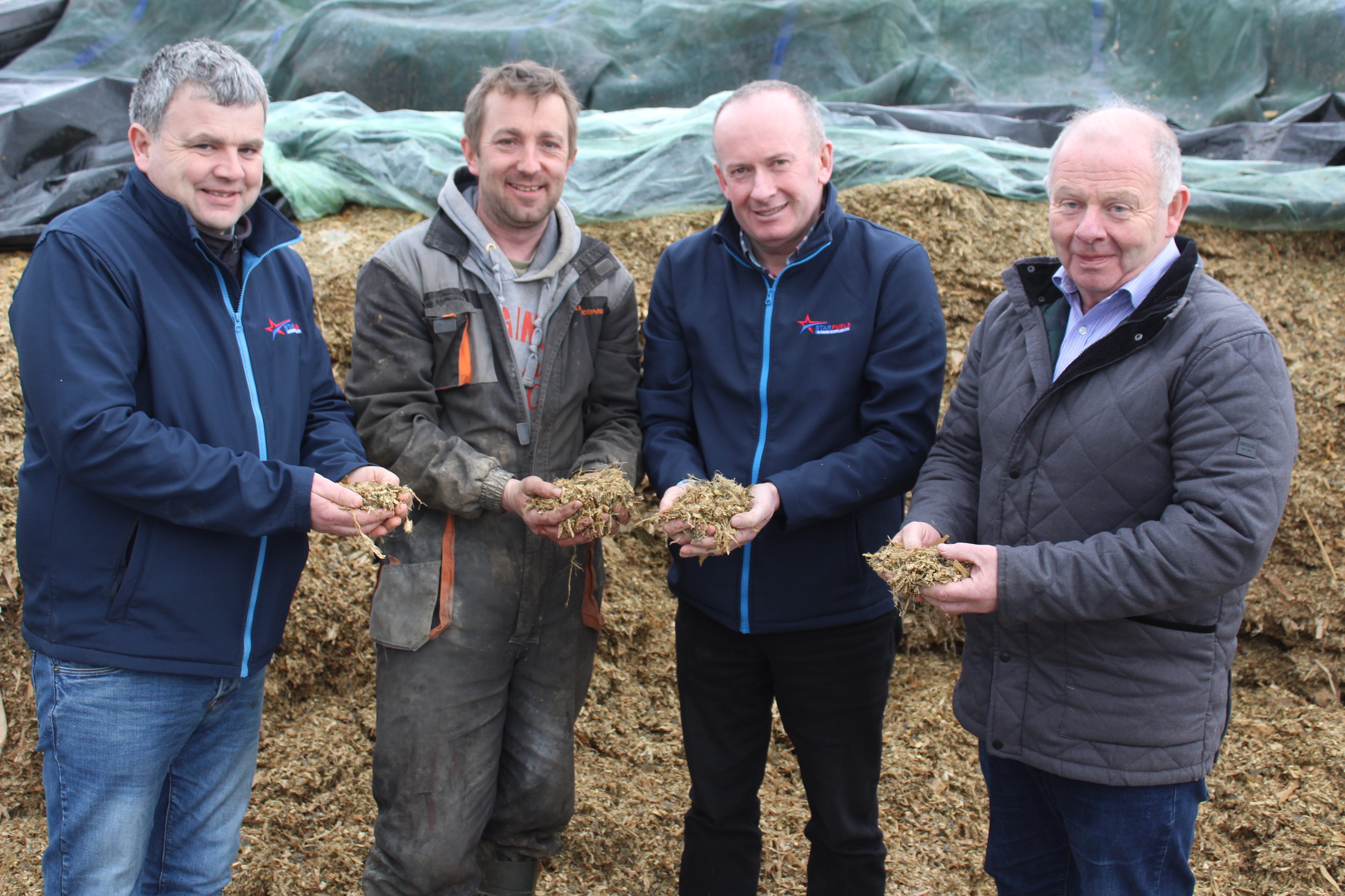 Discussing the benefits of feeding high quality forage maize to dairy cows ~(l-r): David Guiry, Star Fuels; Stephen Farrell, Mount Congreve Farm, Kilmeaden, Co Waterford; Ray Connolly, Star Fuels and Frank Foster, Bio-Sil