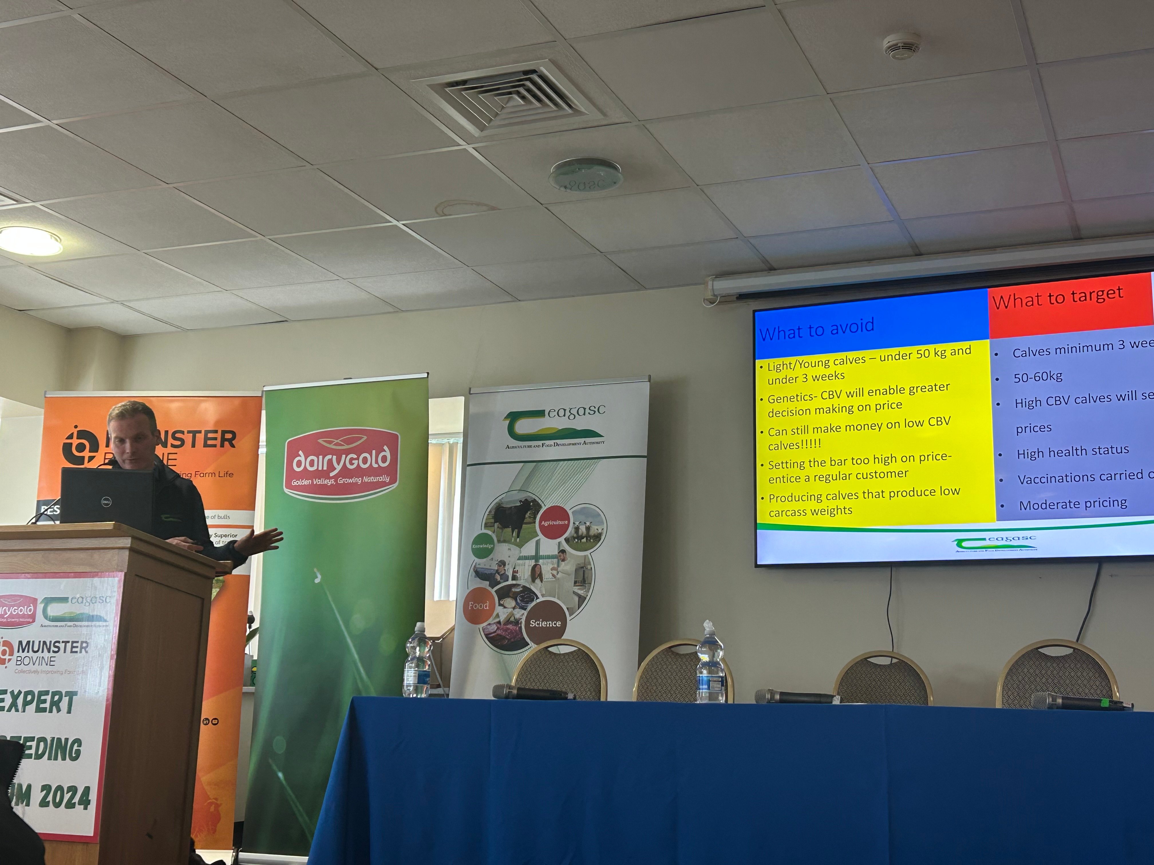 Alan Dillon speaking at the breeding event in Corrin