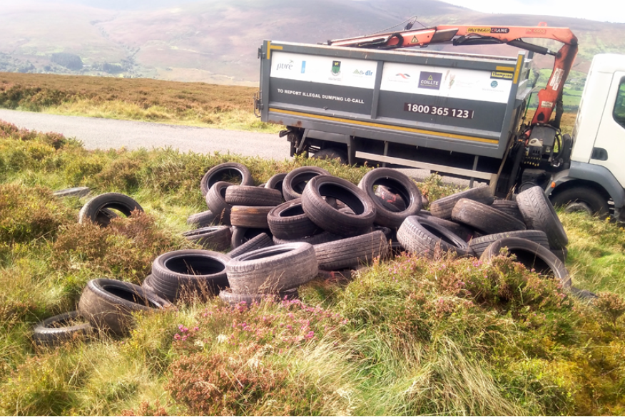 The Pure truck at an illegal dumping site. Image Source: Pure