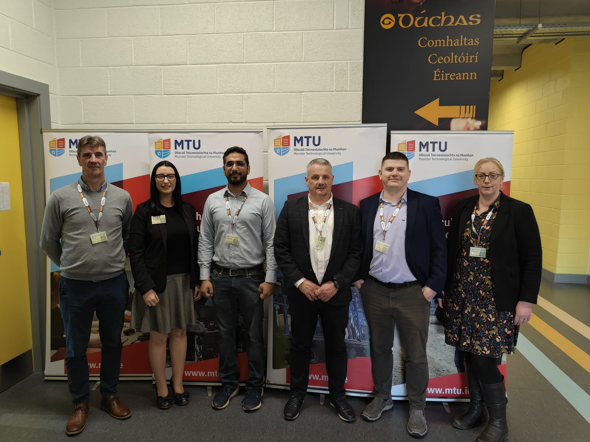 Participants in the panel discussion (l-r): Mike Casey, MTU IMaR Research Centre and ACE, Aisling O'Brien, Agriland (moderator), Anshul Awasthi, MTU IMaR Research Centre, Seamus Murphy, MTU, Gerard Corkery, MTU and Deirdre O'Donovan, O'Donovan Engineering