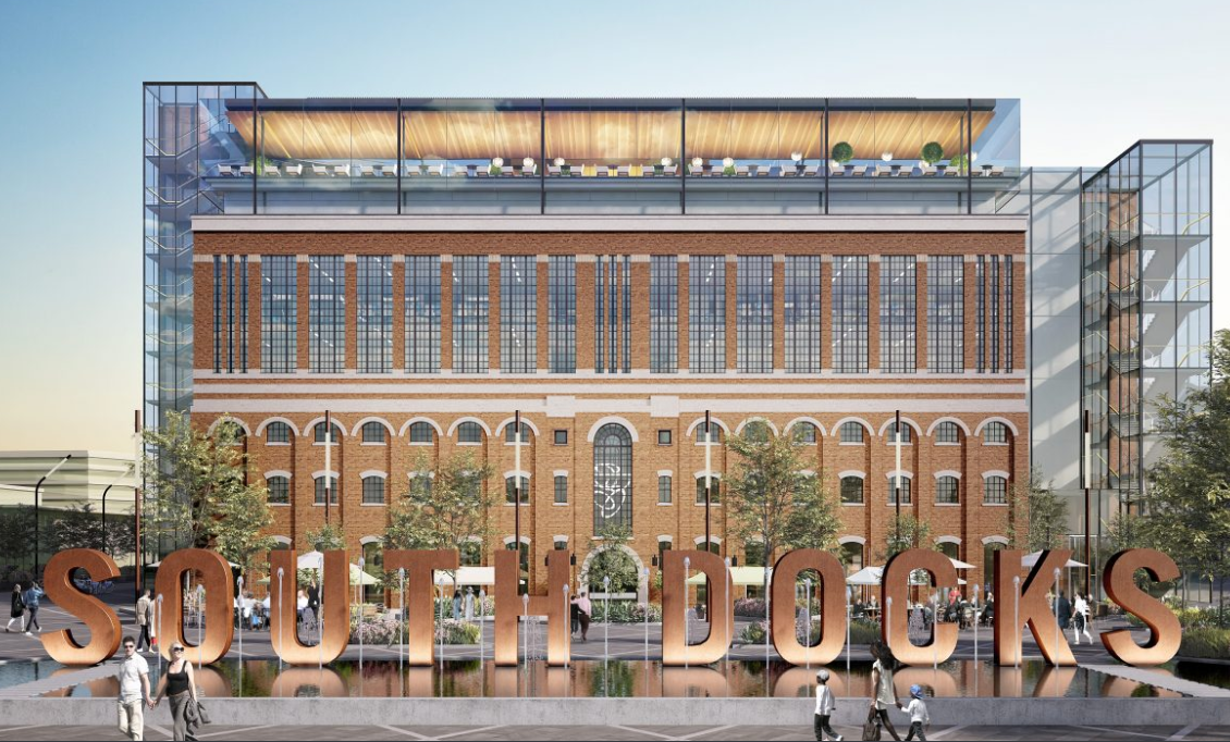 An artist's impression of one of the new buildings in the development. Image Source: O'Callaghan Properties